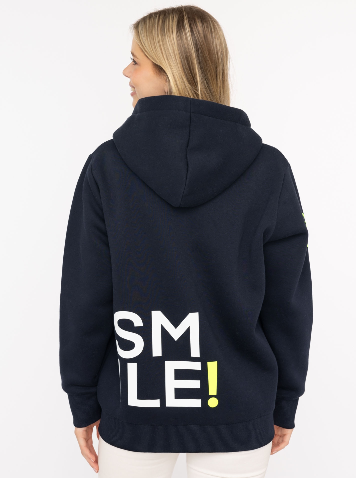 Zwillingsherz Kapuzensweatjacke »"Alissa"«, mit SMILE, gesticktem Herz am Arm und Reißverschluss