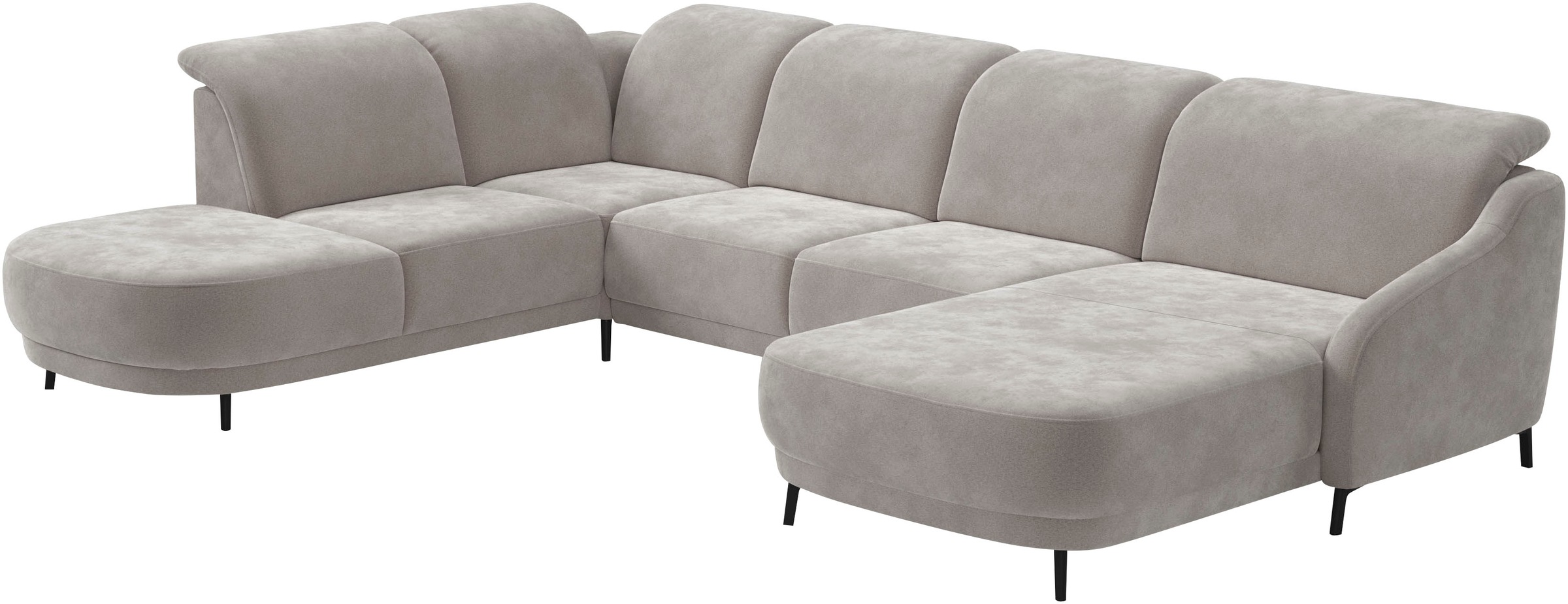 sit&more Wohnlandschaft »Blues U-Form«, inkl. Kopfteilverstellung, wahlweise mit Klapptisch und USB