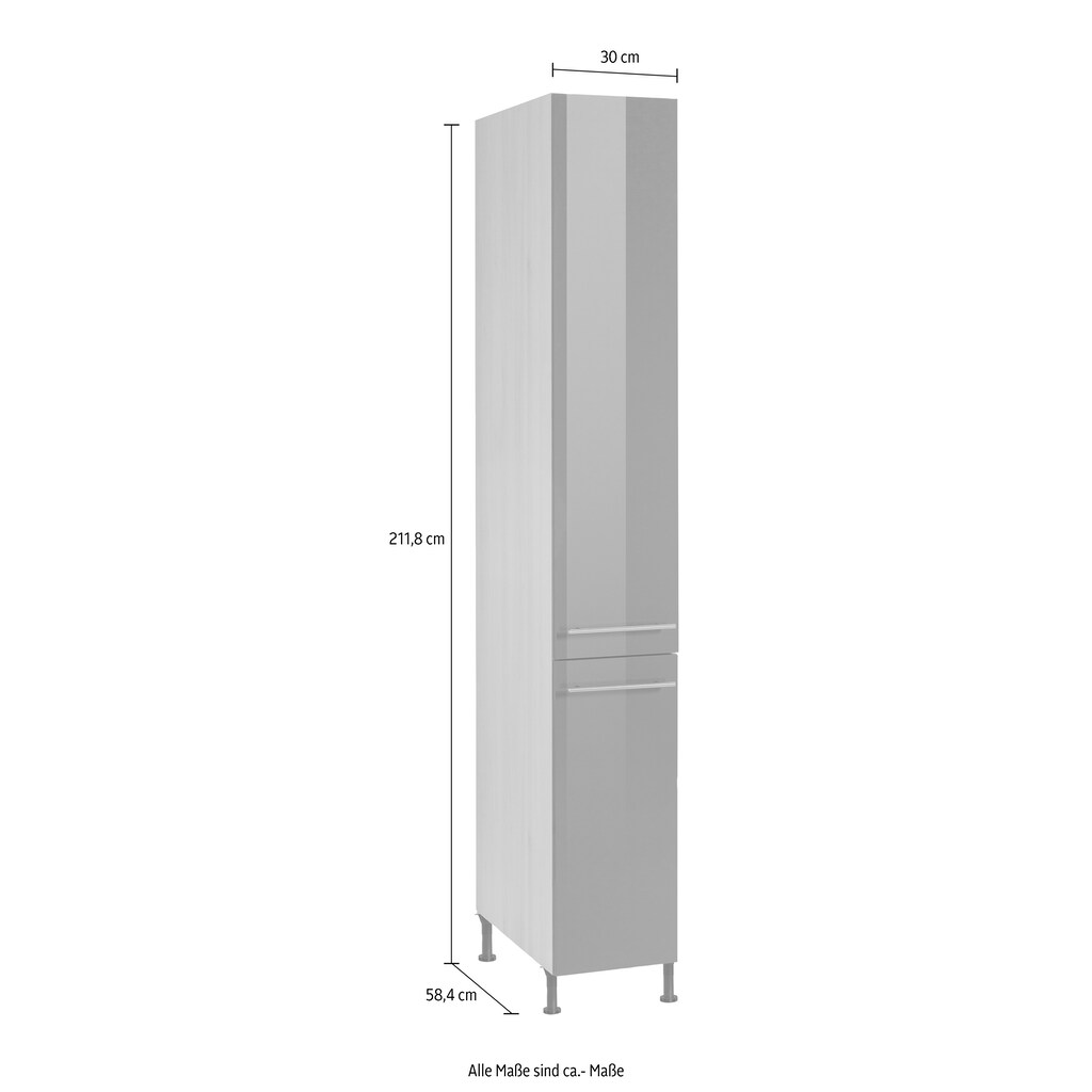 OPTIFIT Apothekerschrank »Bern«, 30 cm breit, 212 cm hoch, mit höhenverstellbaren Stellfüßen