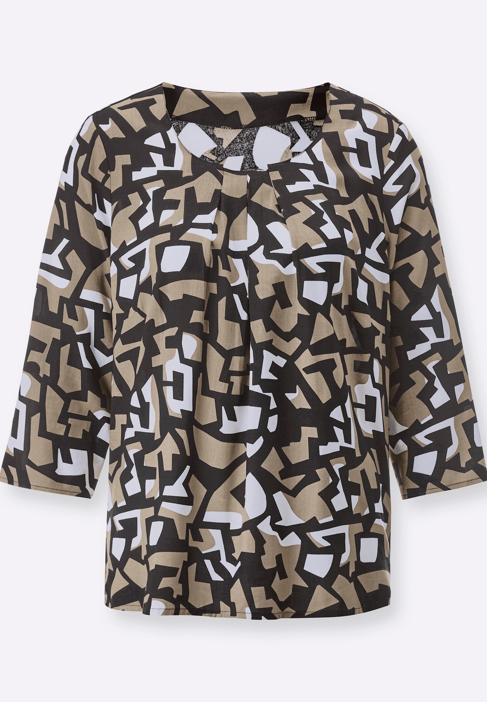 creation L Klassische Bluse »Bluse Druckbluse mit Falten am Ausschnitt«