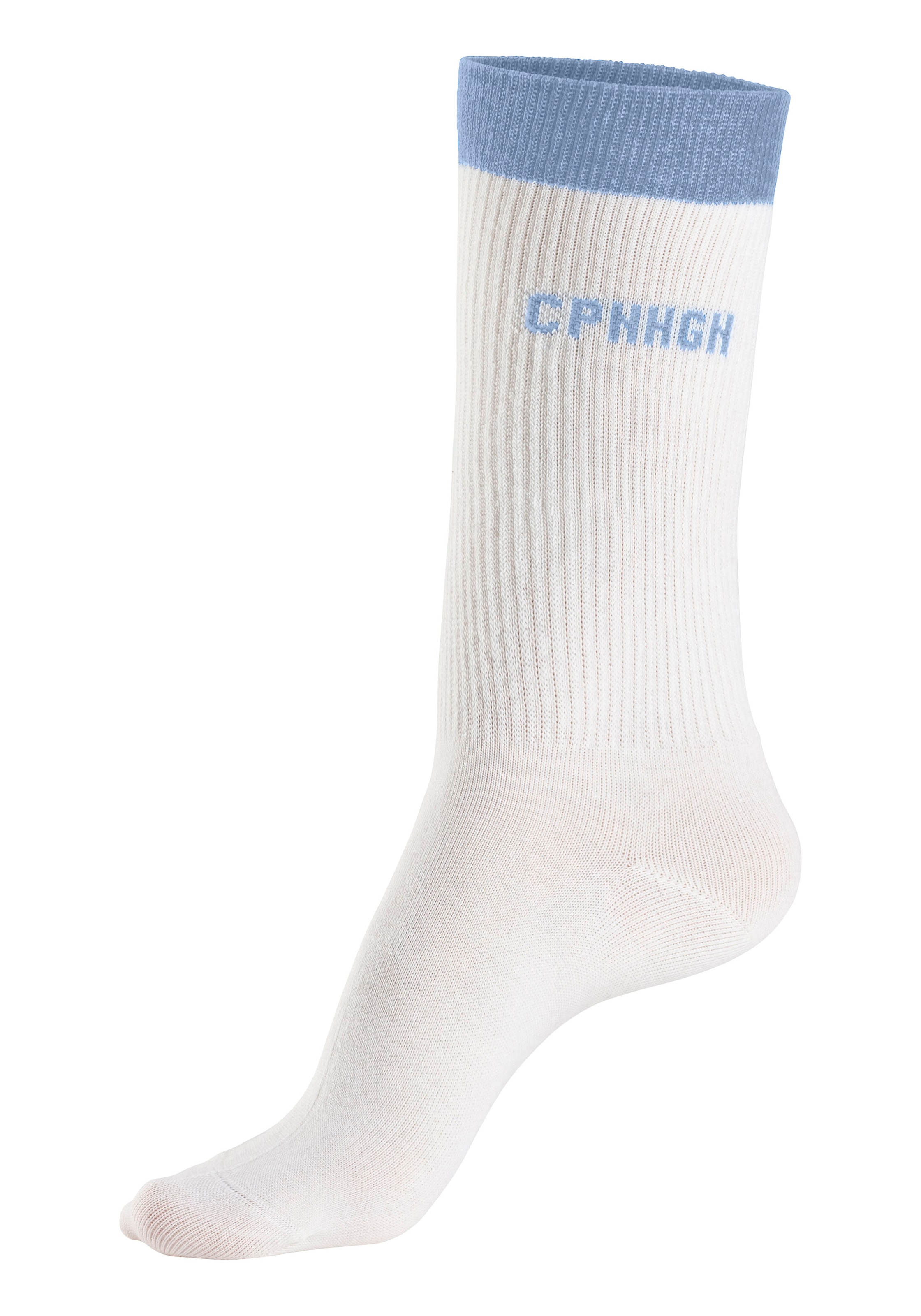Copenhagen Studios Tennissocken, (Packung, 2 Paar), mit kontrastfarbenem Bund