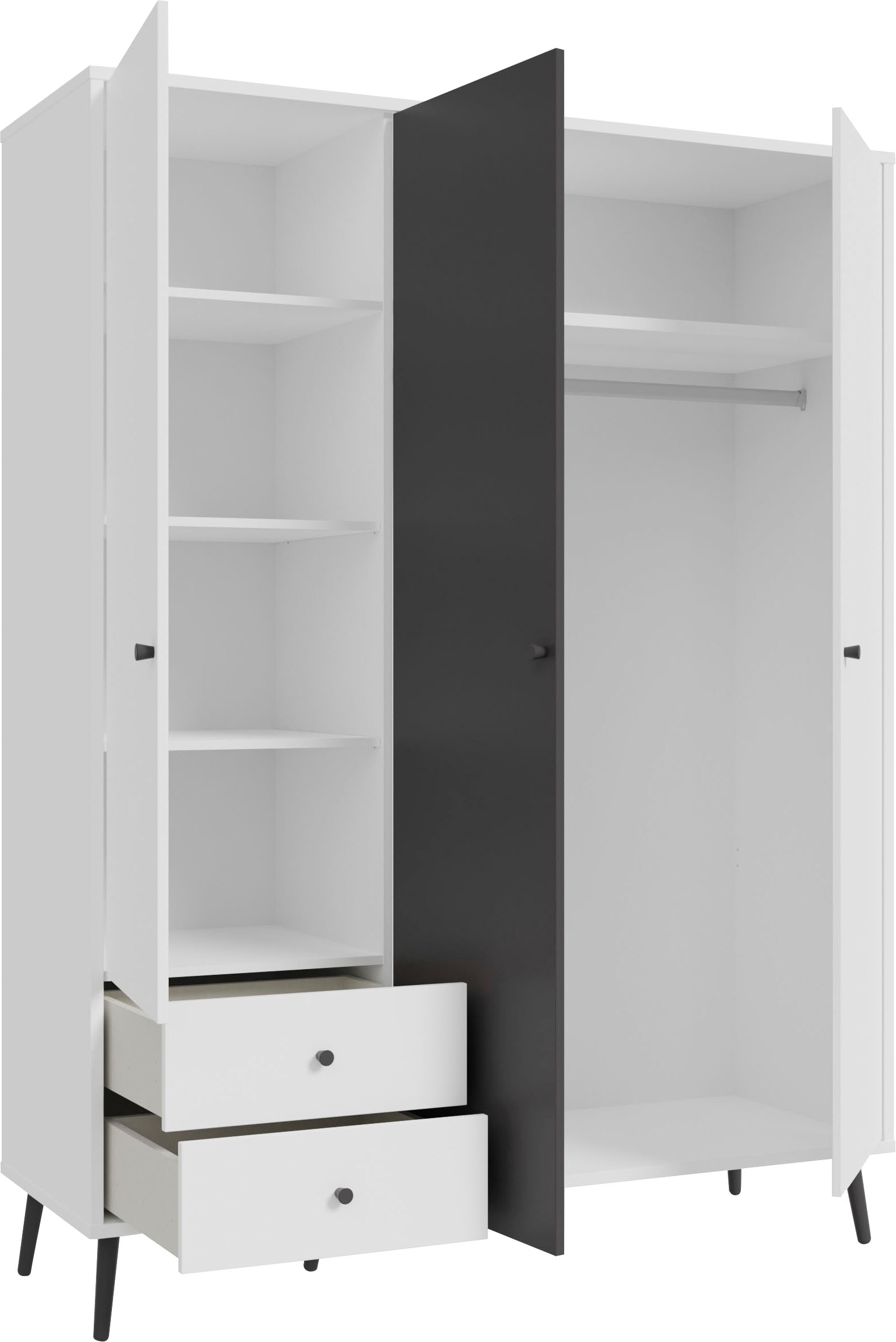 FORTE Drehtürenschrank »Harllson EasyKlix by Forte«, Montage von Korpus und Türen ohne Werkzeug oder Schrauben