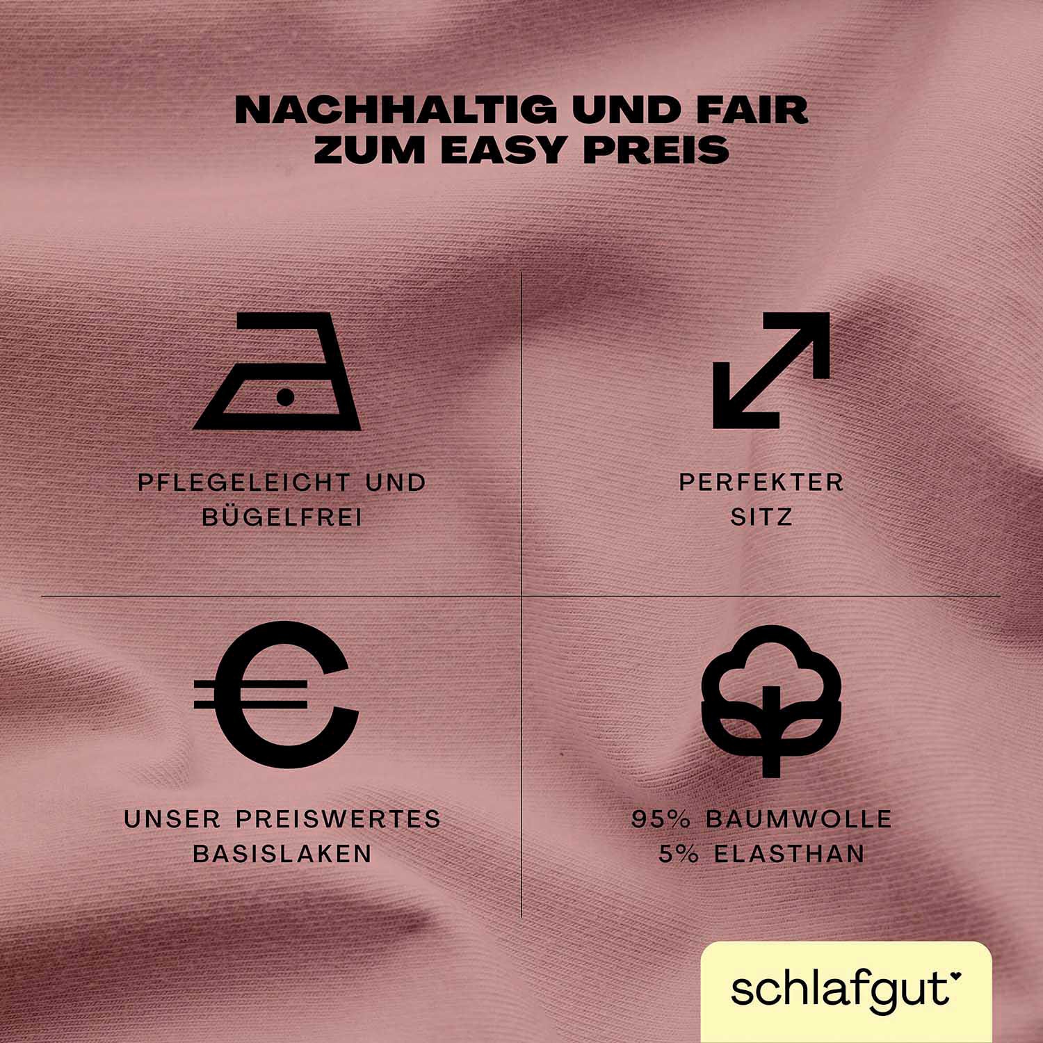 Schlafgut Spannbettlaken »EASY Jersey Elasthan Boxspring«, MADE IN GREEN by OEKO-TEX®