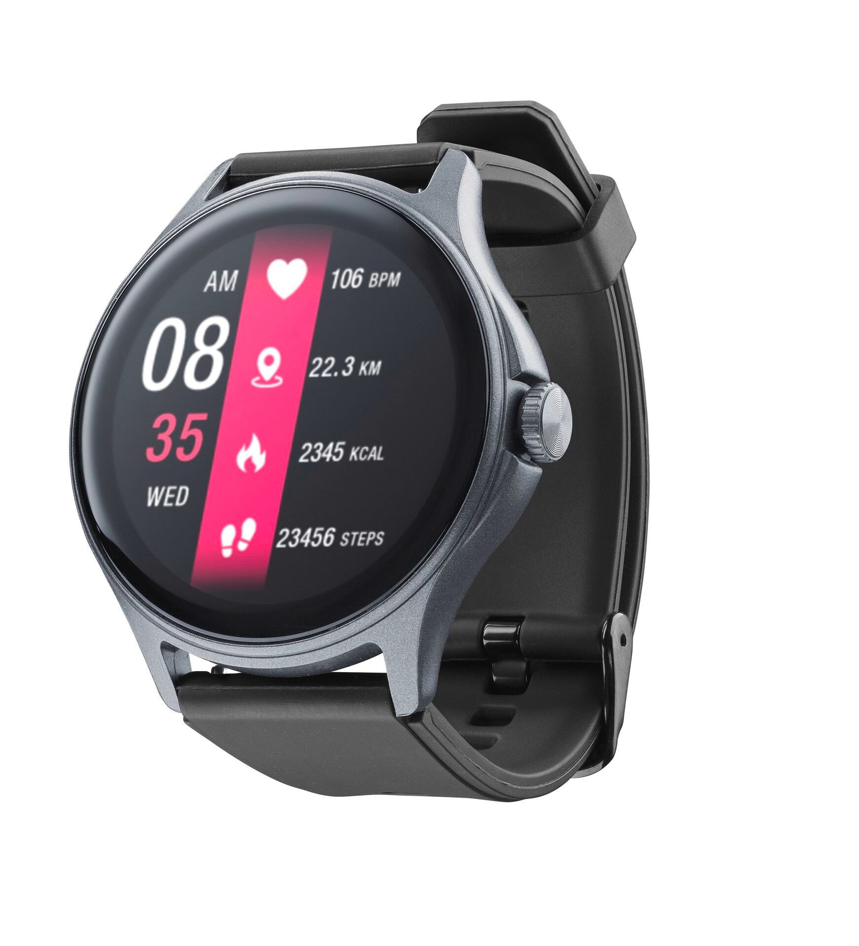Cellularline Smartwatch »ION PRO ROUND«, (3,5 cm / 1,38 Zoll), Proprietär, 0 GB,)