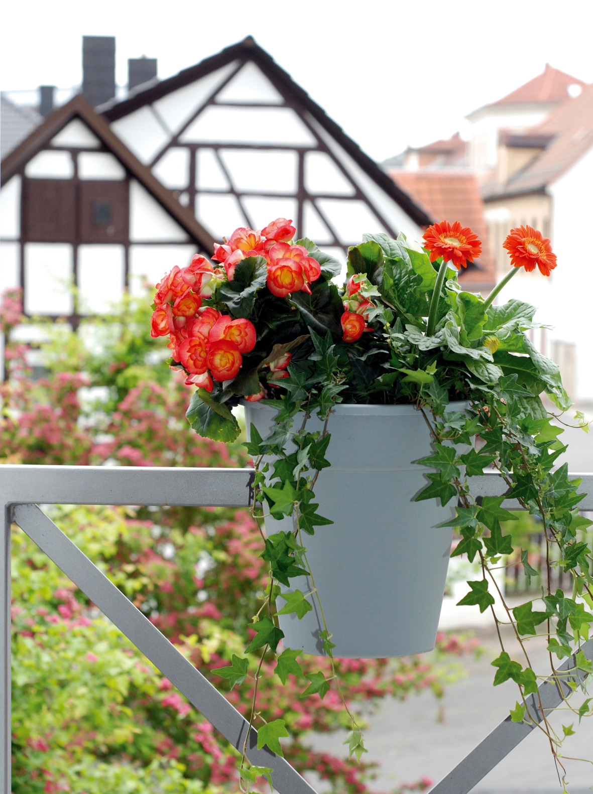 KHW Balkonkasten »Flowerclip«, (Set, 3 St.), ØxH: 27x27,5 cm