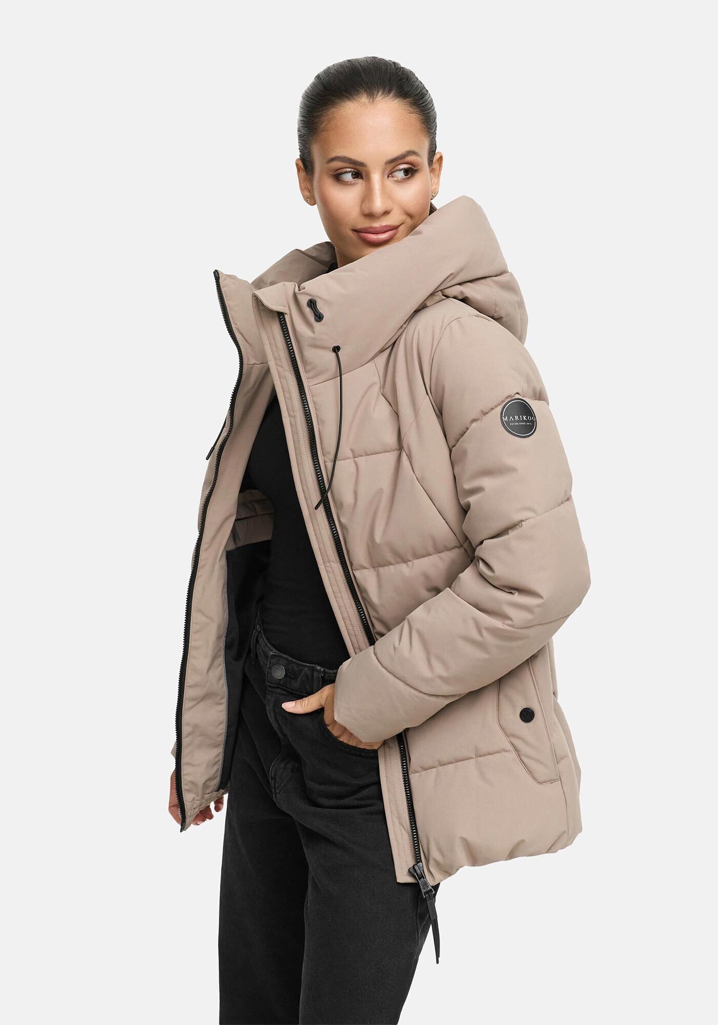 Marikoo Winterjacke »Marikoo Kuscheltatze Damen Winter Steppjacke N077«