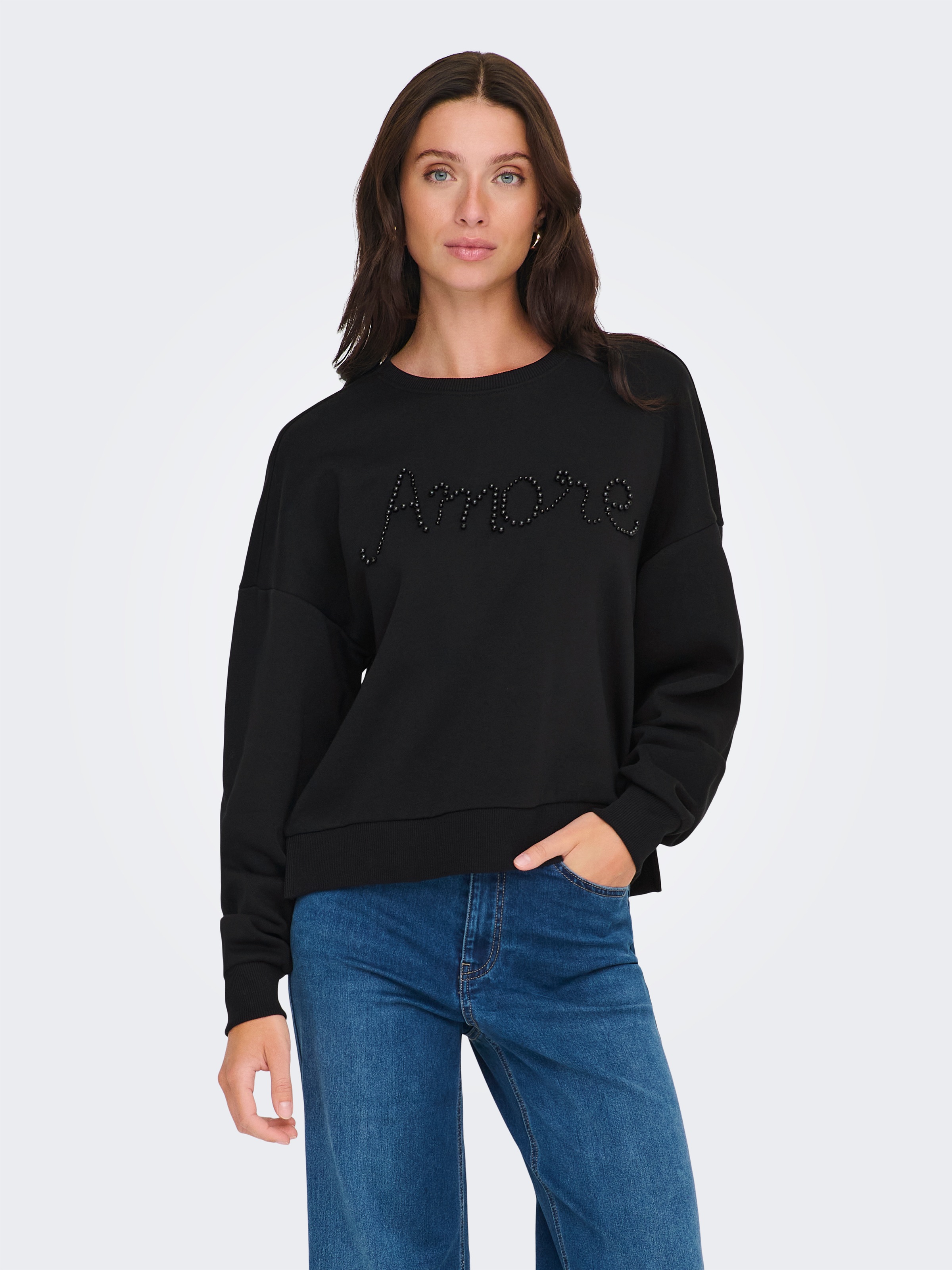 ONLY Sweatshirt »ONLJENNA L/S O-NECK EMB. BOX SWT«
