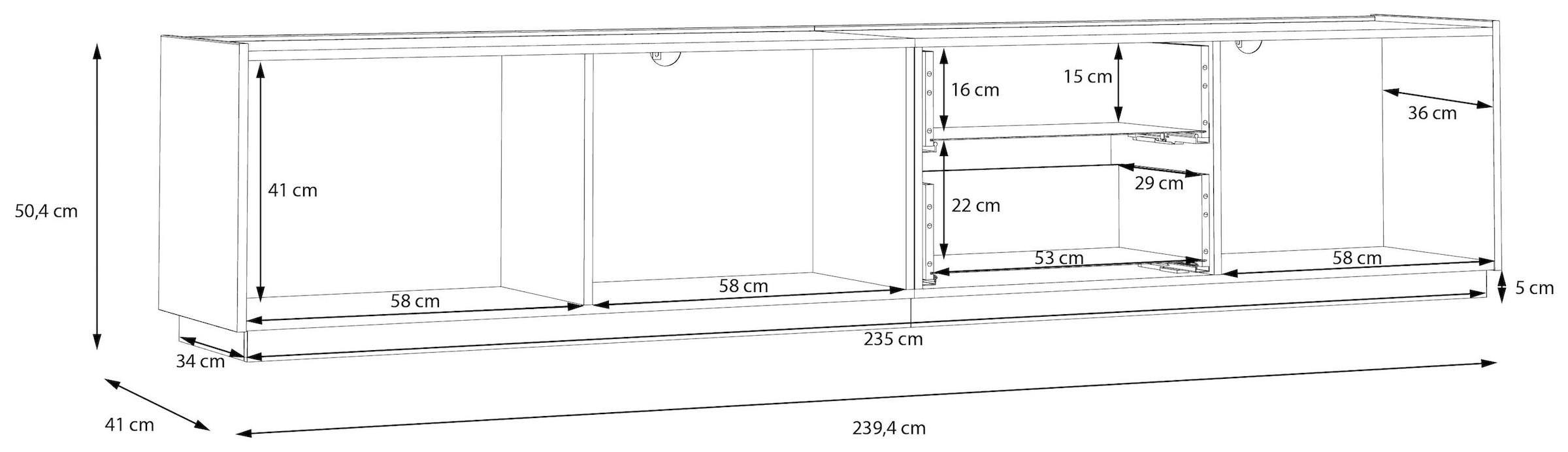 FORTE Lowboard »LewisvilleTV-Board, TV-Schrank«
