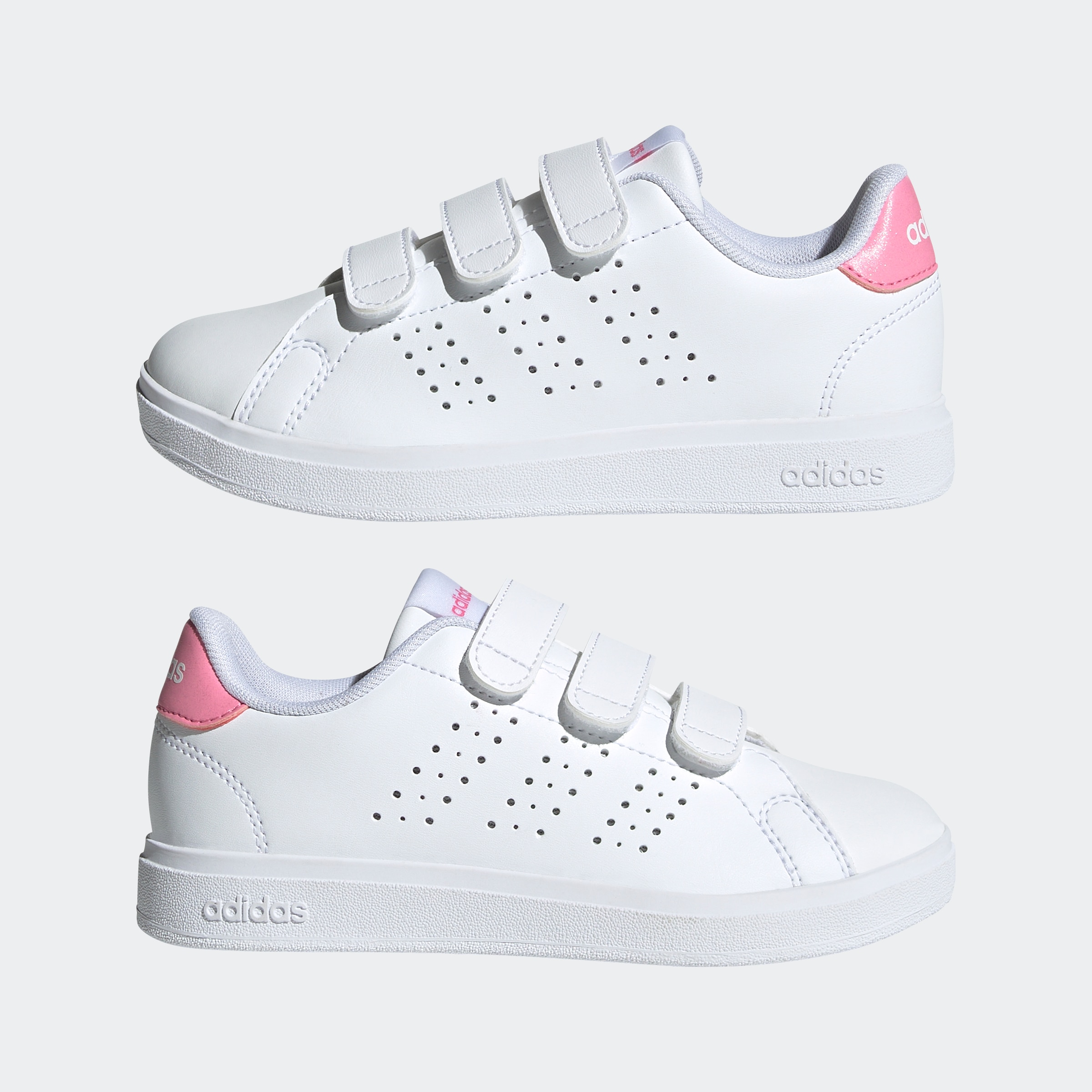 adidas Sportswear Klettschuh »ADVANTAGE BASE 2.0 KIDS«, Design auf den Spuren des adidas Stan Smith