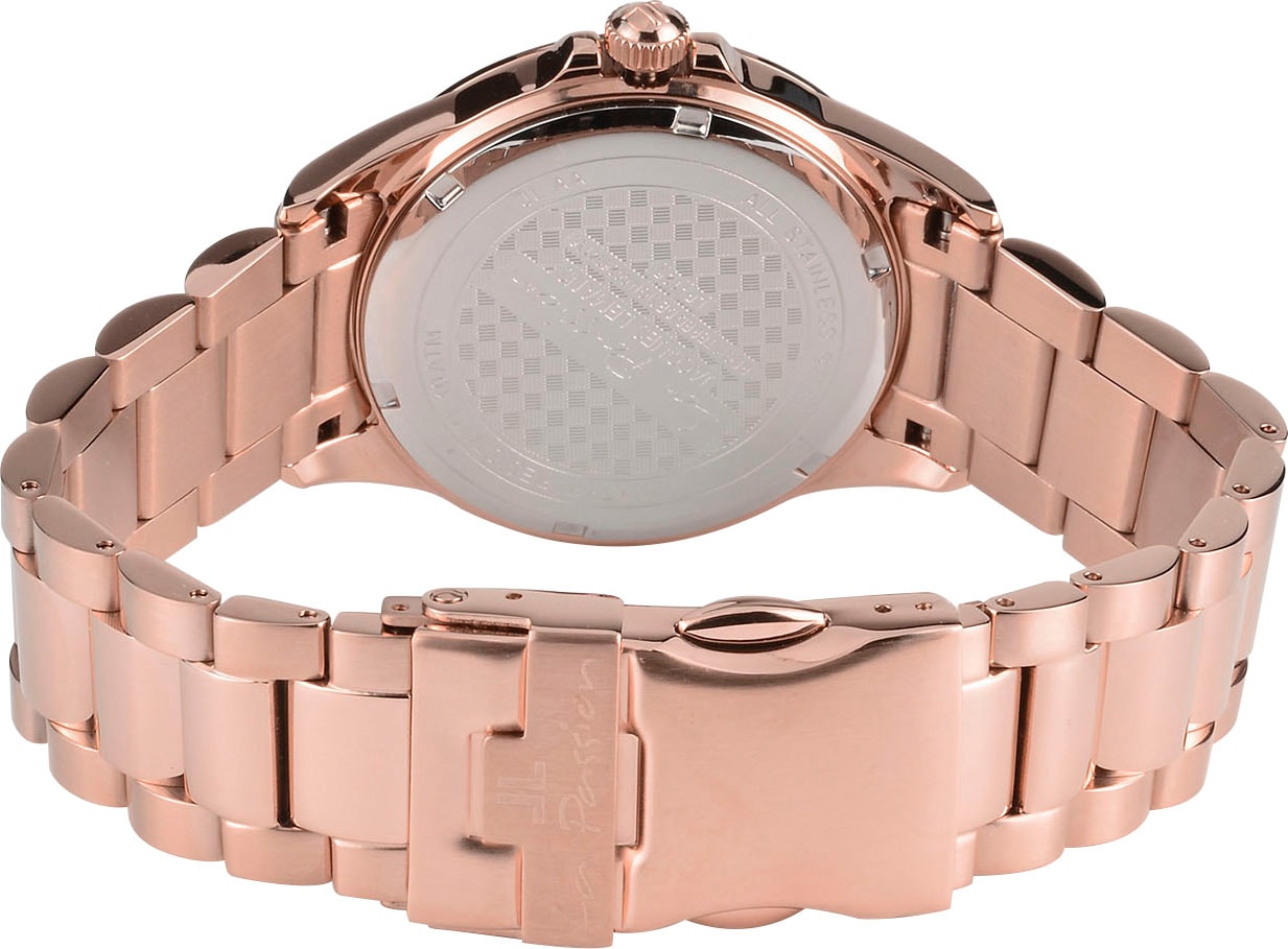 Jacques Lemans »La Passion« Armbanduhr, Damenuhr, Edelstahlarmband, analog, Datum, Leuchtindex