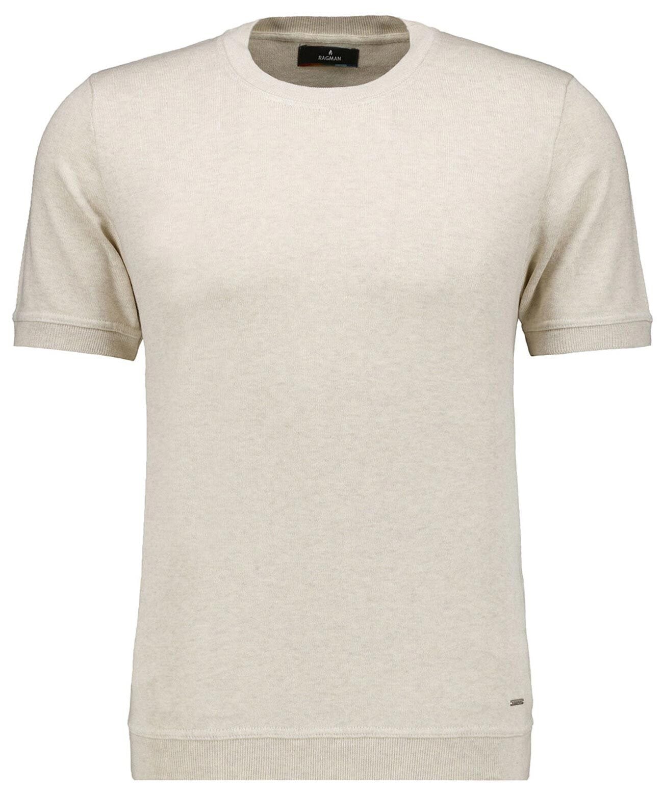 Ragman Herren Rundhalspullover in beige, Größe 48