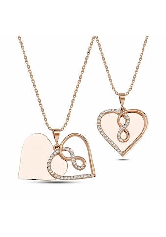 dKeniz Herzkette »925/- Sterling Silber rosévergoldet Herzkette«, (Set, 1 tlg.) kaufen