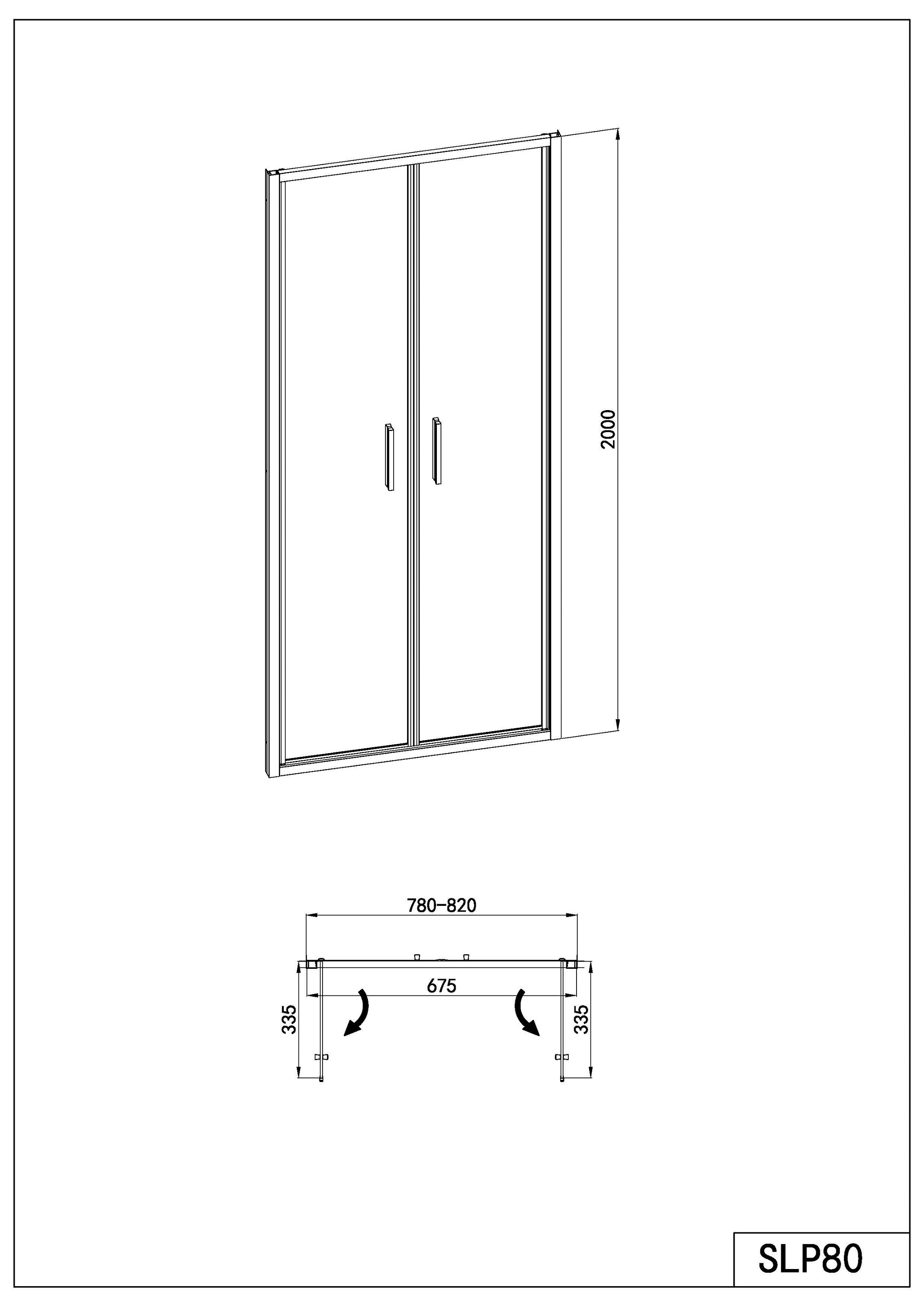 Sanotechnik Dusch-Doppelflügeltür »Sanotechnik SlimLine Salontür chrom« 6mm ESG Sicherheitsglas mit Easy-Clean-Beschichtung