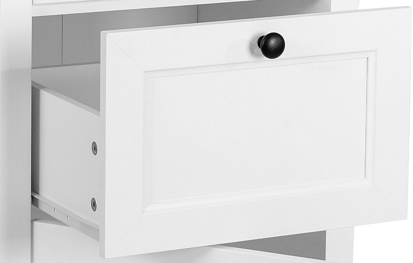 OTTO home Vitrine »Ismund« aus MDF, mit Holz-Zierleiste, schwarzen Metallgriffen, Höhe 180,5 cm