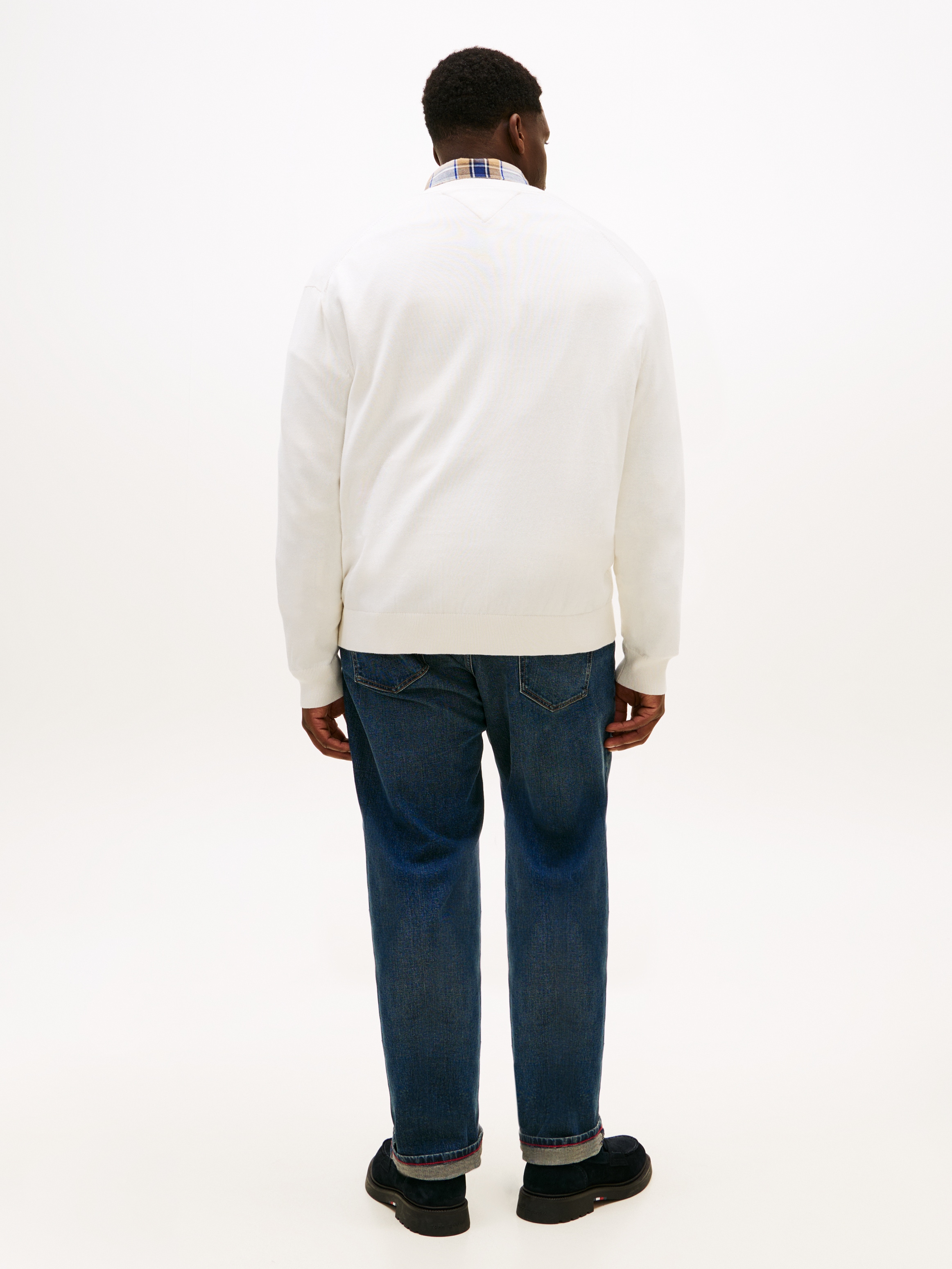 Tommy Hilfiger Big & Tall V-Ausschnitt-Pullover »BT-ESSENTIAL COTTON« Rippbündchen am Ärmel, Saum und Ausschnitt, 