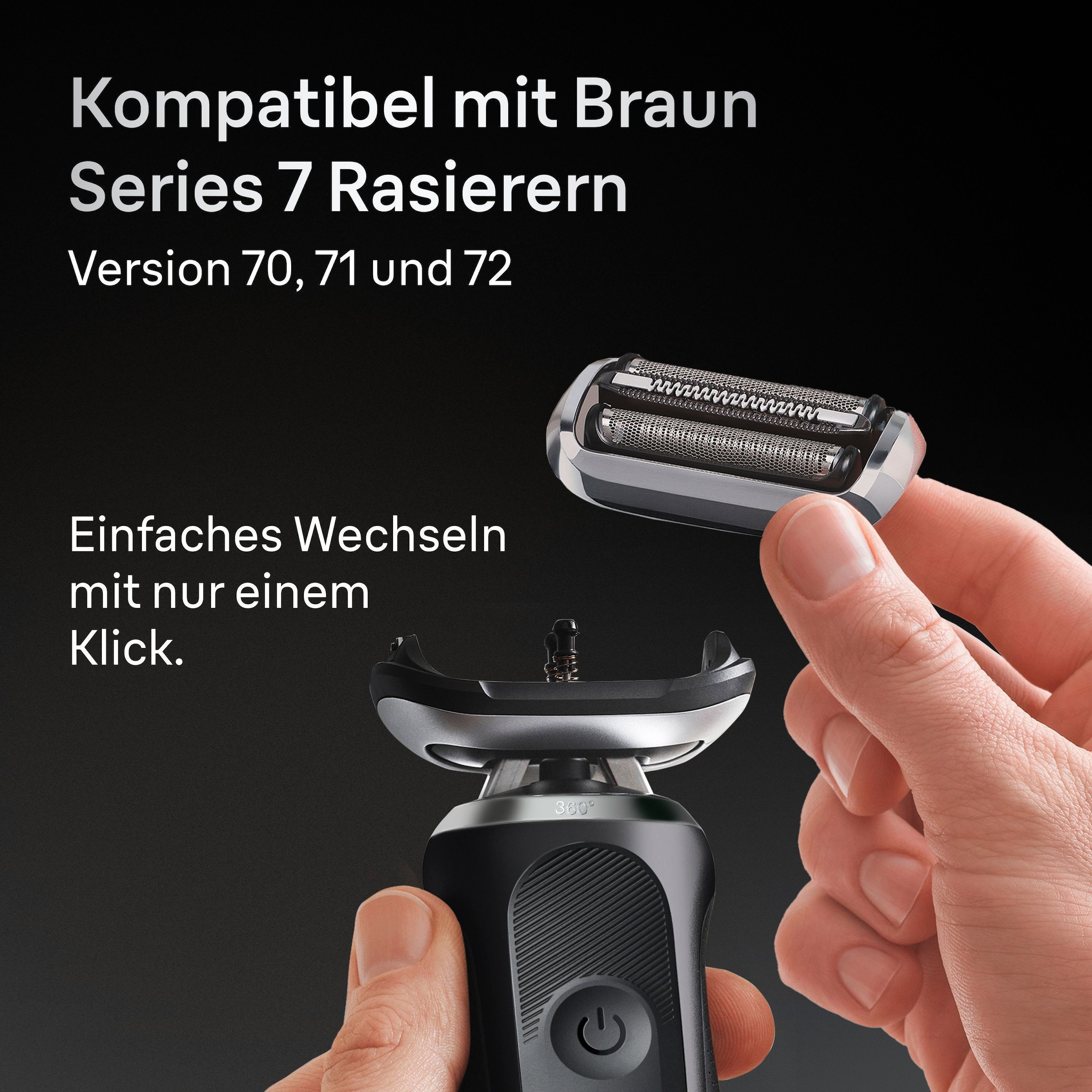 Braun Ersatzscherkopf »Series 7 74S«, Kompatibel mit Braun Series 7 Rasierern der Generation 70, 71 und 72