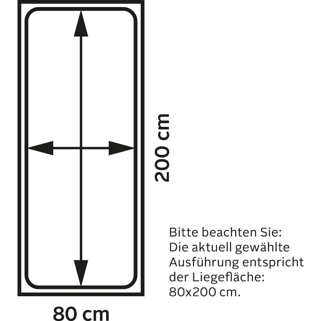 Maintal Polsterbett, inklusive Bettkasten bei Ausführung mit Matratze