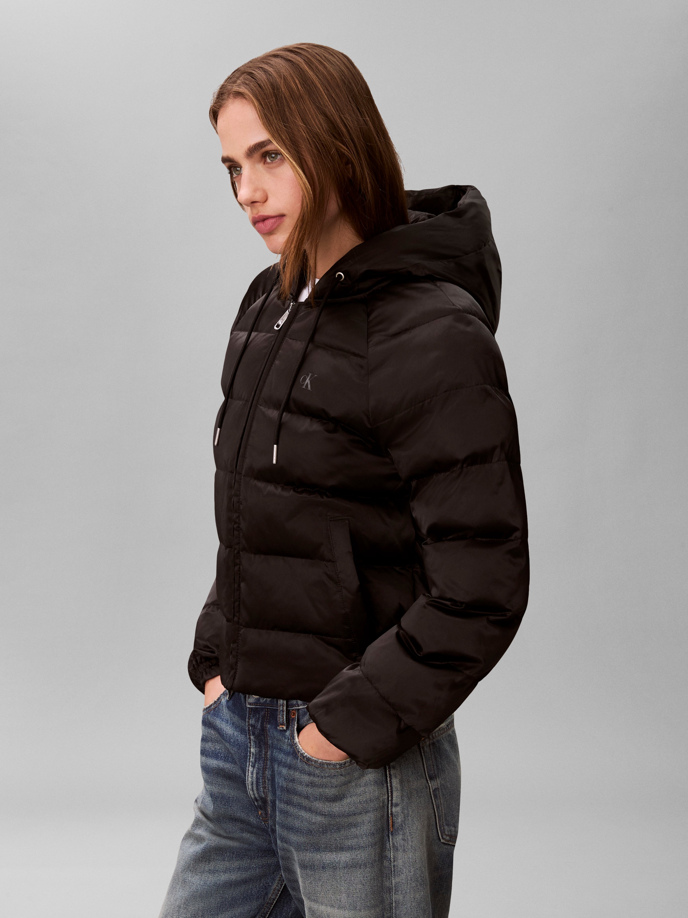 Calvin Klein Jeans Steppjacke mit Kapuze Regular fit mit Rundhalsausschnitt
