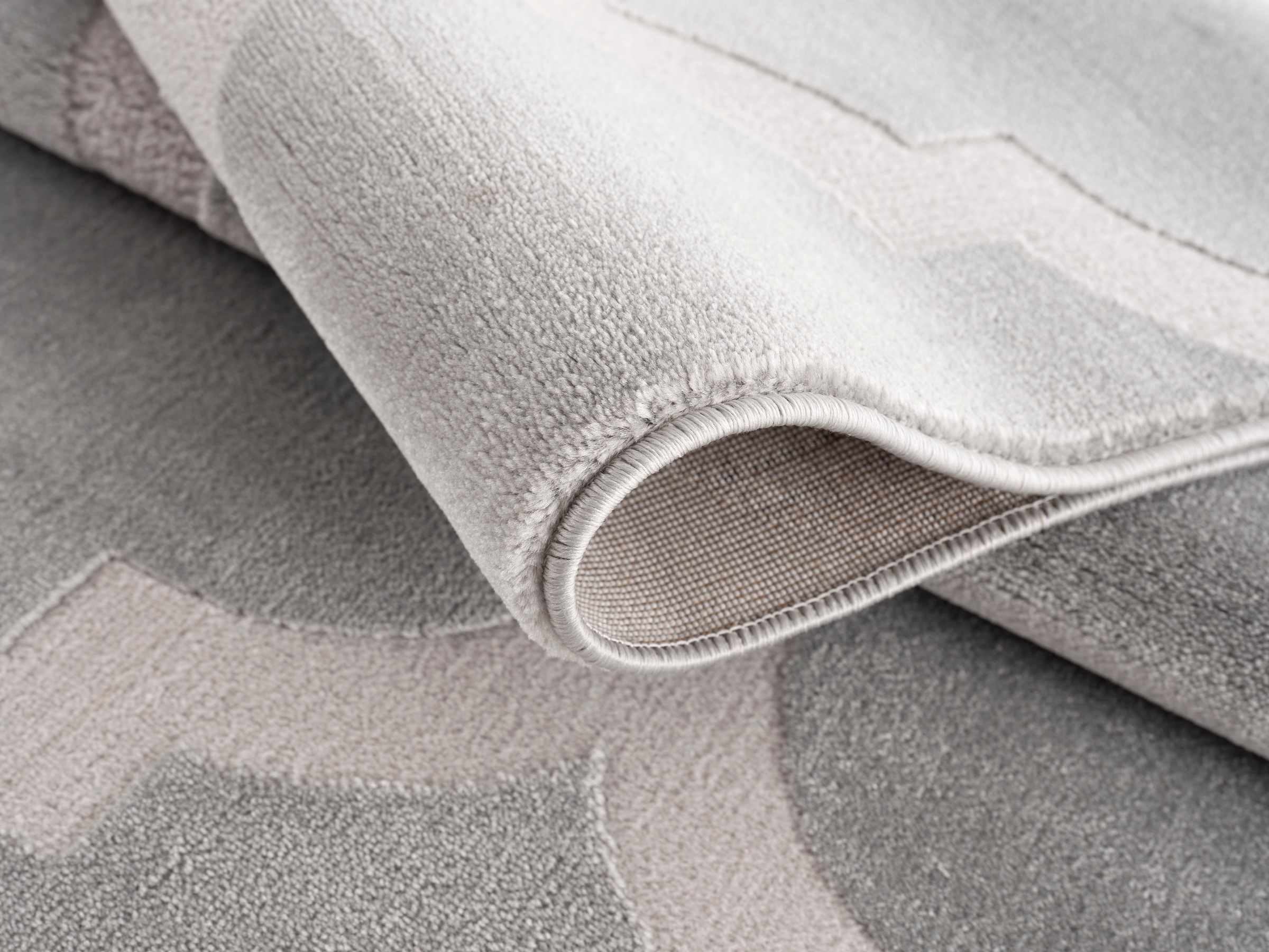 Home affaire Teppich »Fenris«, rechteckig, 12 mm Höhe, Konturenschnitt, 3D-Design, flacher Teppich, Kurzflor, weich, elegant