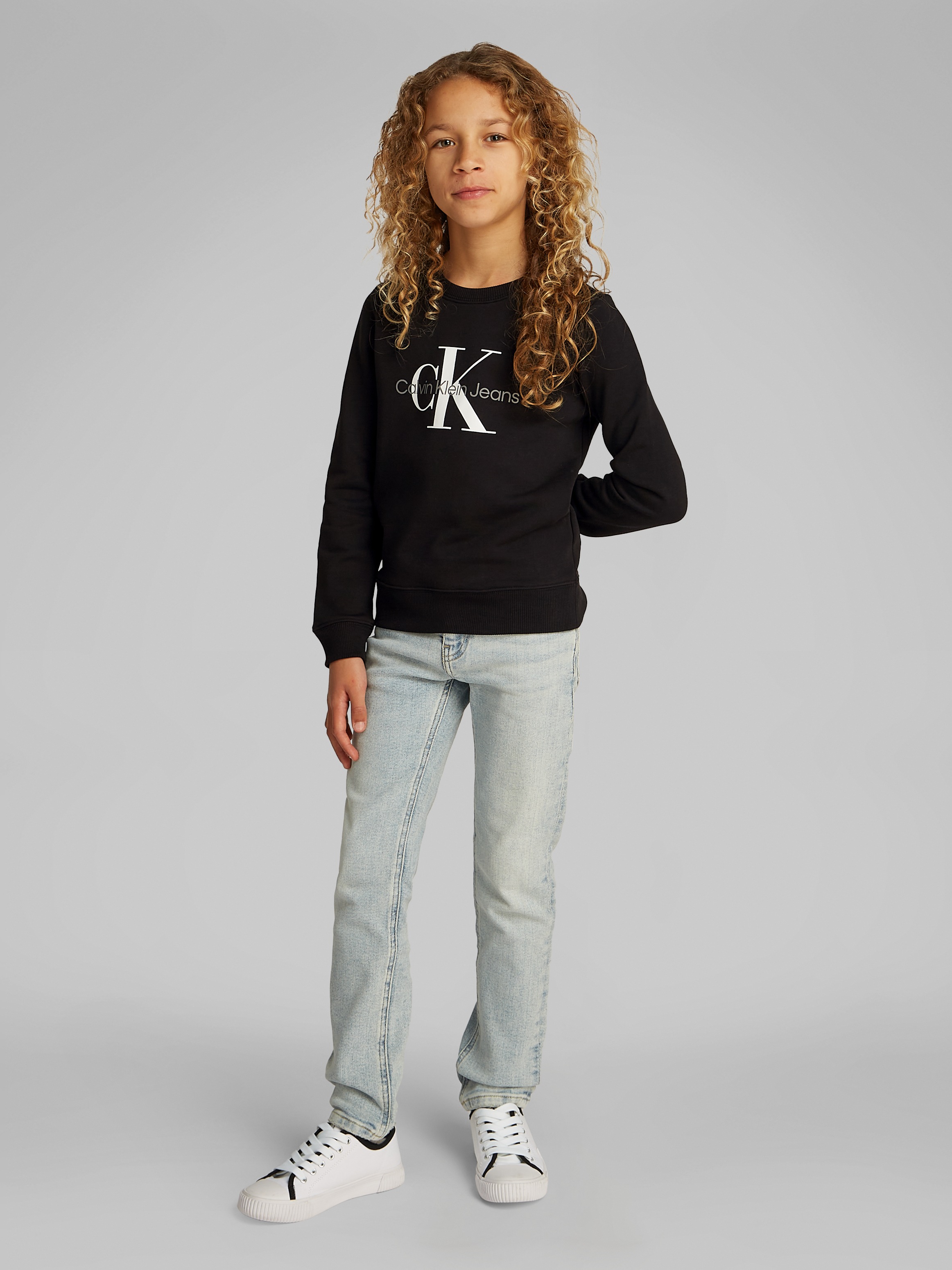 Calvin Klein Jeans Sweatshirt »CK Monogram Terry Cn«, für Kinder bis 16 Jahre und mit Logodruck