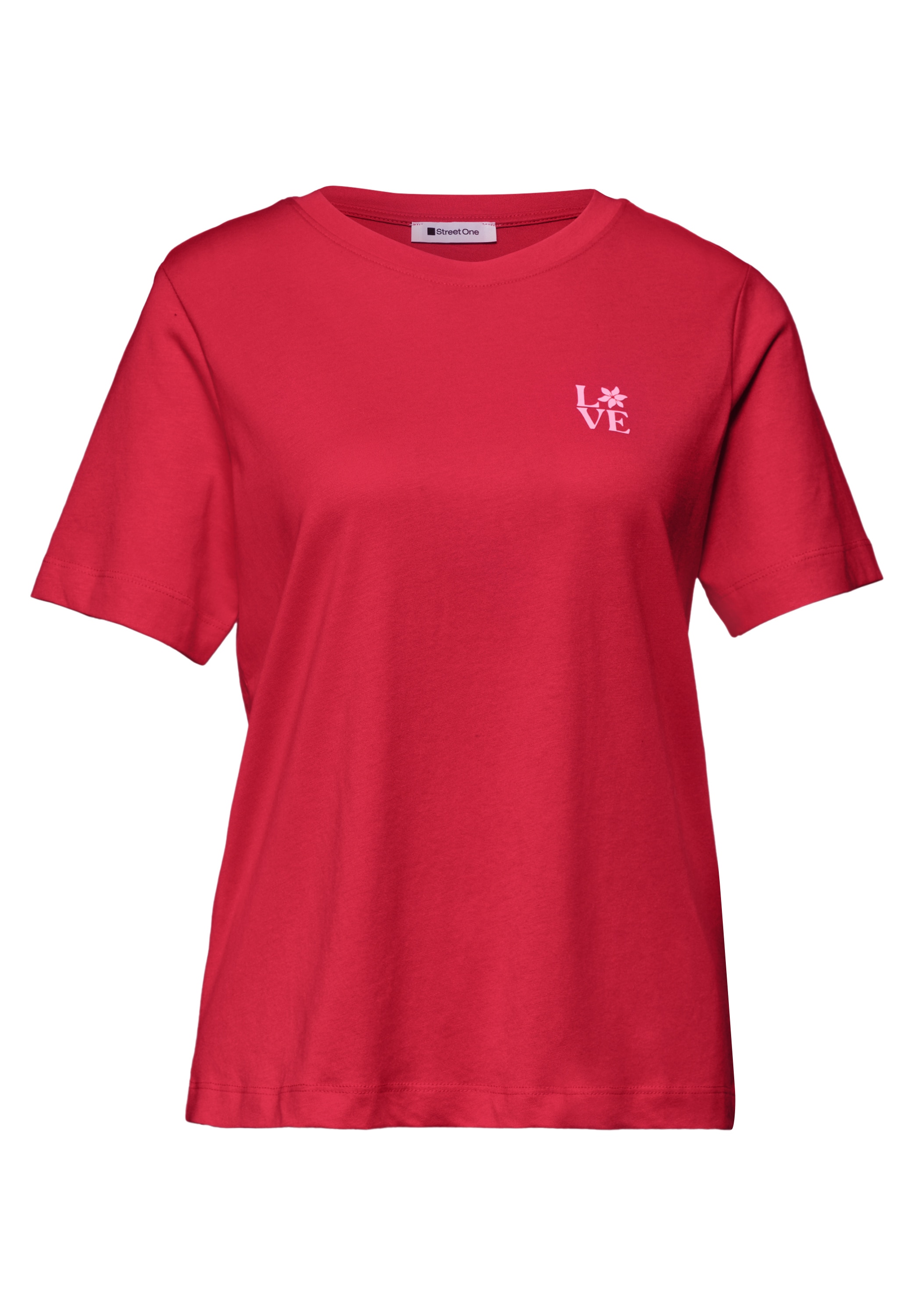 STREET ONE Kurzarmshirt Sommershirt mit Rundhals und Printdetail