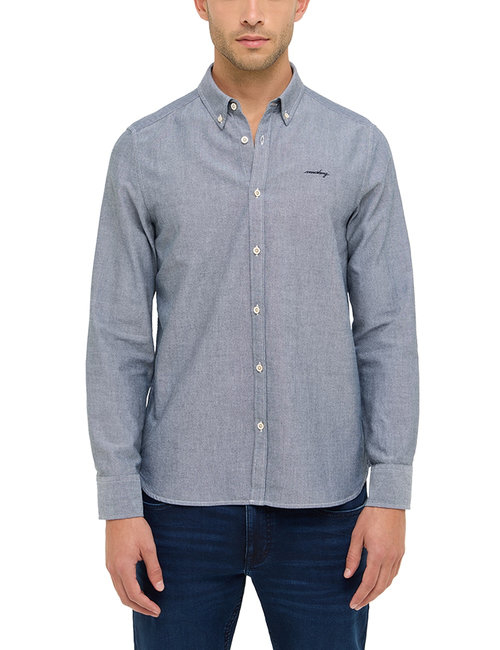 MUSTANG Langarmhemd »Edinburg« mit Logo Schriftzug