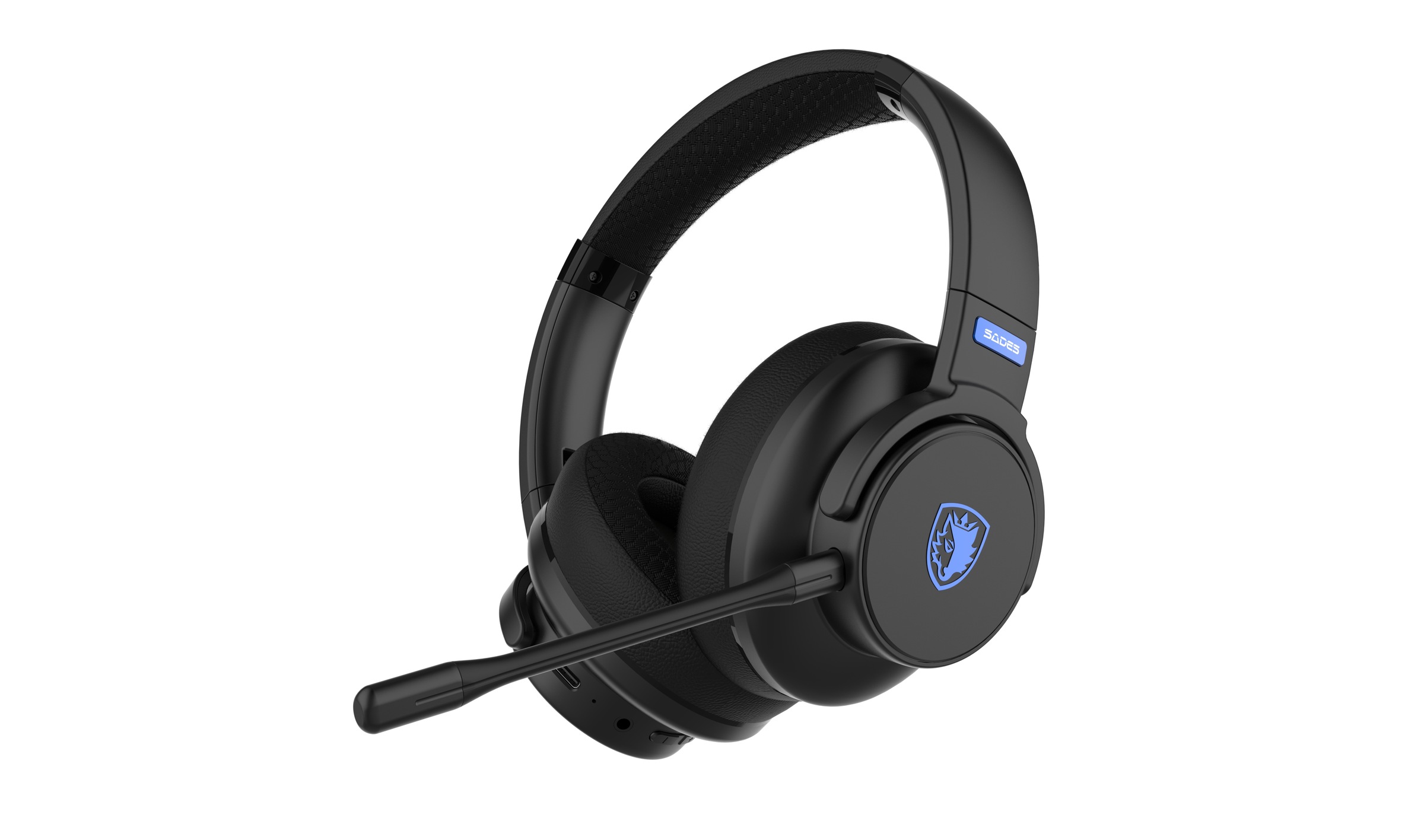 Sades Gaming-Headset »SADES Runner SA-202 Gaming Headset, schwarz, USB, kabellos, Stereo, Over Ear, Bluetooth 5.0, 2.2G, 3,5 mm«, Wireless, Rauschunterdrückung