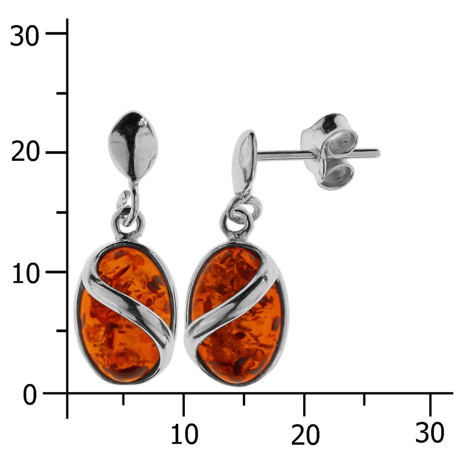 OSTSEE-SCHMUCK Paar Ohrhänger »- Birga - Silber 925/000 - Bernstein«