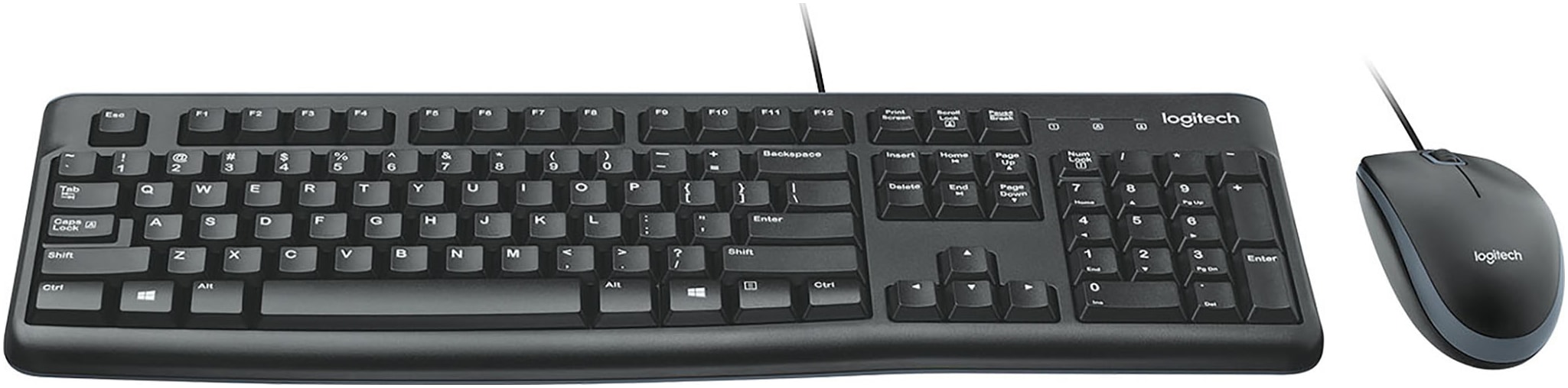 Logitech Tastatur »MK120« (Anpassbare Höhe | USB-Anschluss | Ziffernblock)