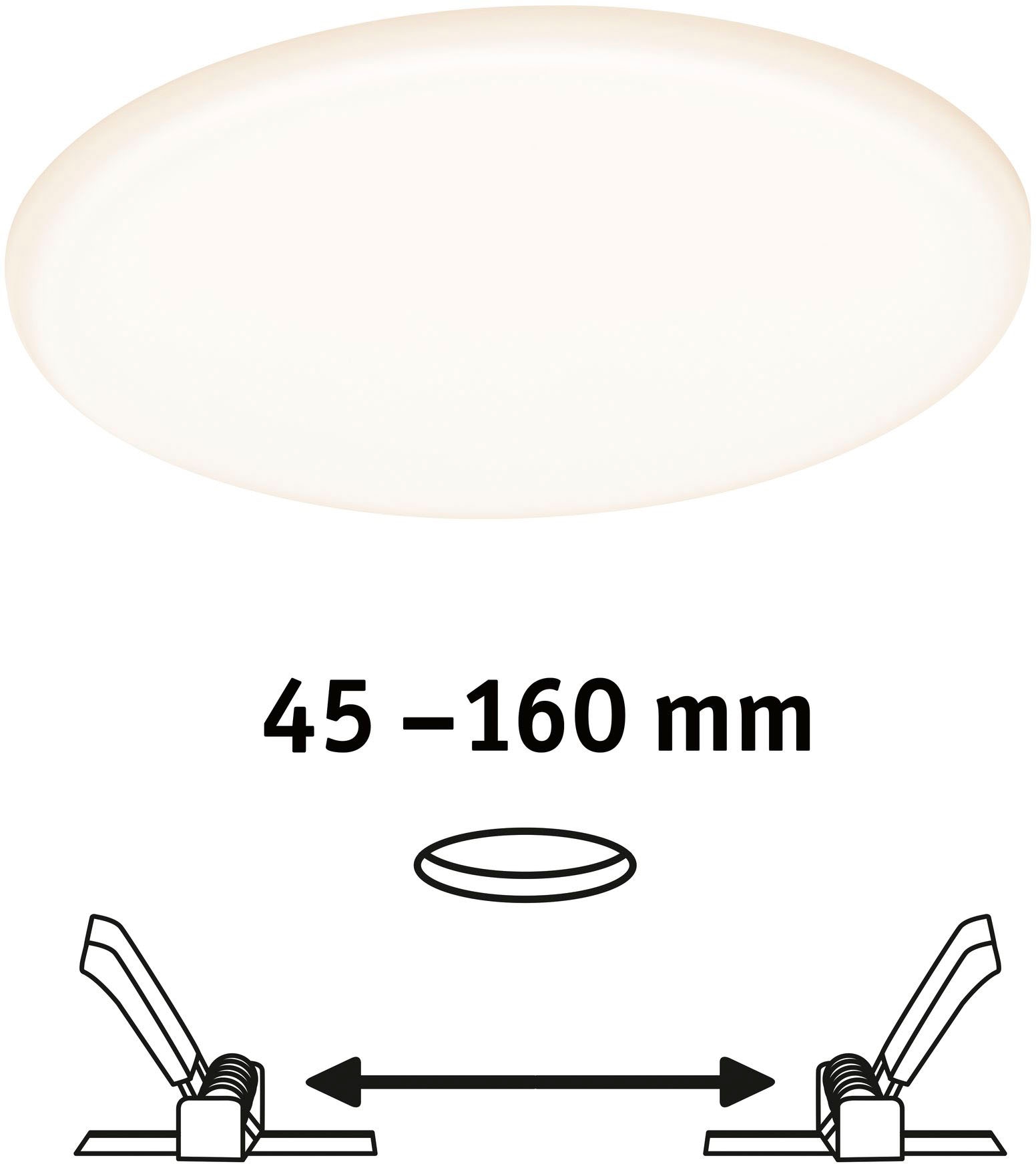 Paulmann LED Einbauleuchte »LED Einbaupanel Veluna VariFit IP44 rund 185mm 17W 3.000K Satin«, 1 flammig, LED Einbaupanel Veluna VariFit IP44 rund 185mm 17W 3.000K Satin