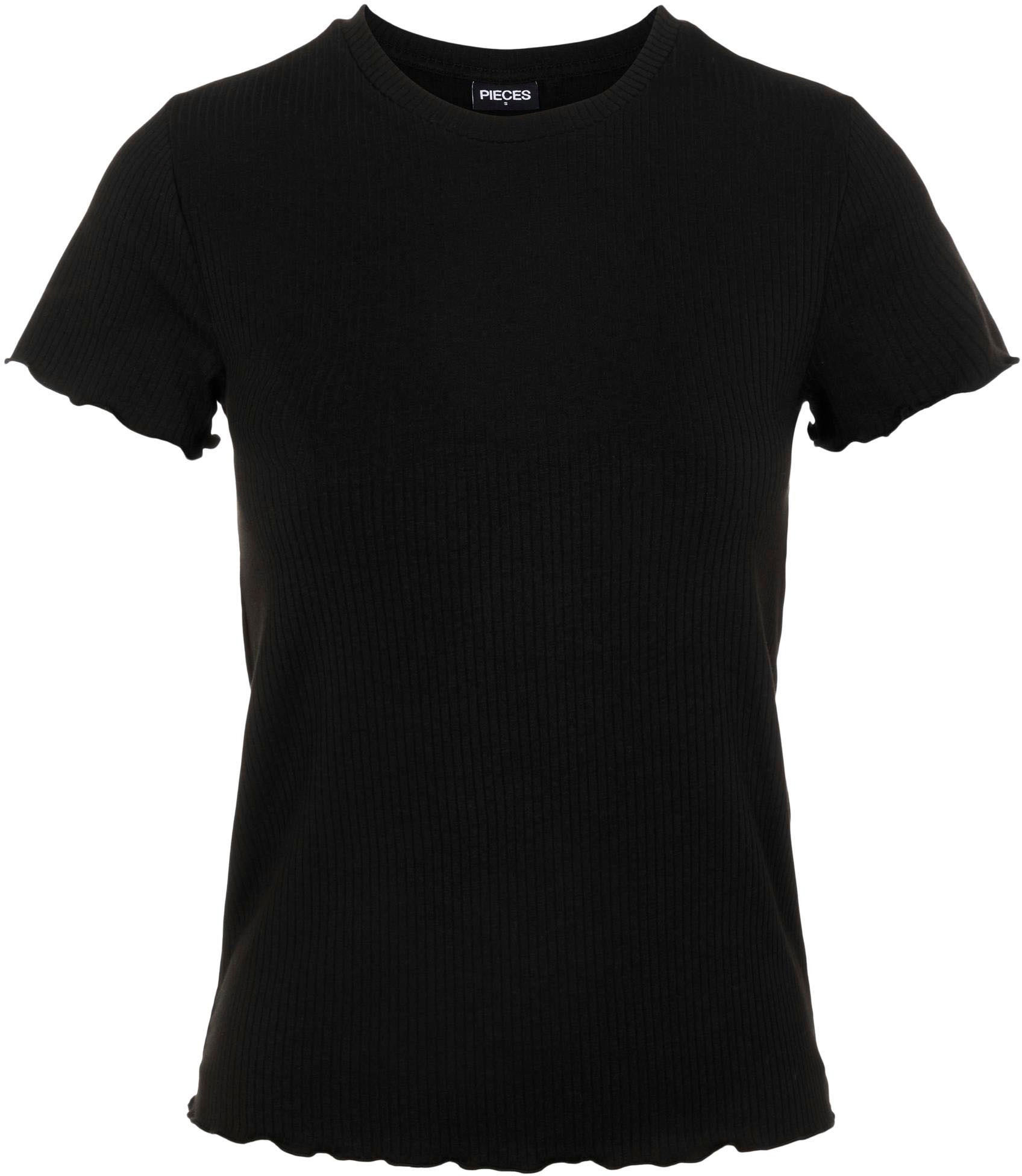 pieces Kurzarmshirt »PCNICCA SS O-NECK  TOP KAC BFD« Viskosemischung, slim fit