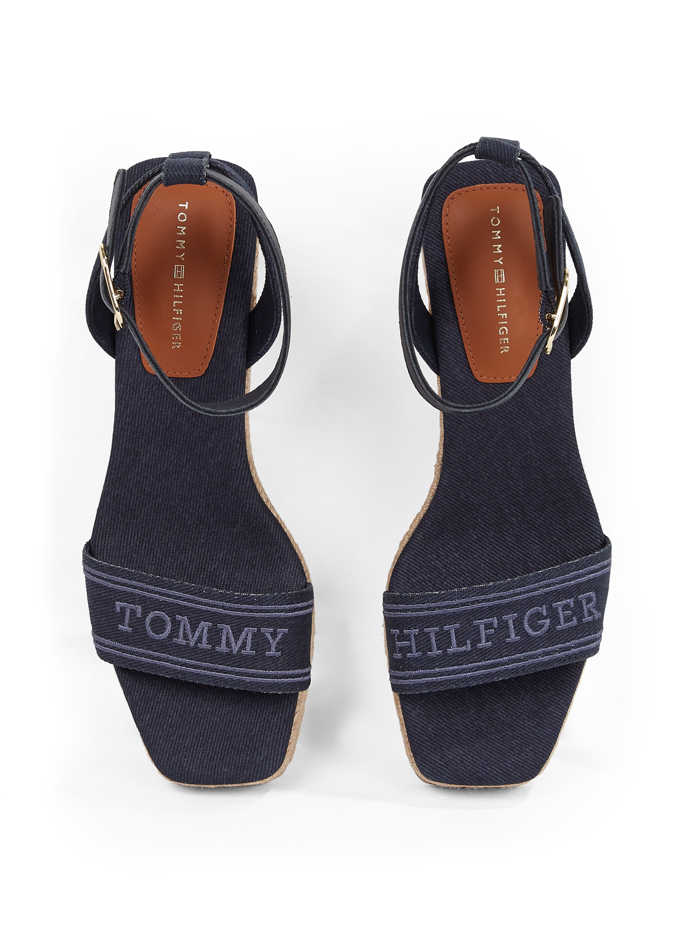 Tommy Hilfiger Keilsandalette »TOMMY HILFIGER ESPAD MID WEDGE«, Riemchensandale, Sommerschuh mit verstellbarer Schnalle