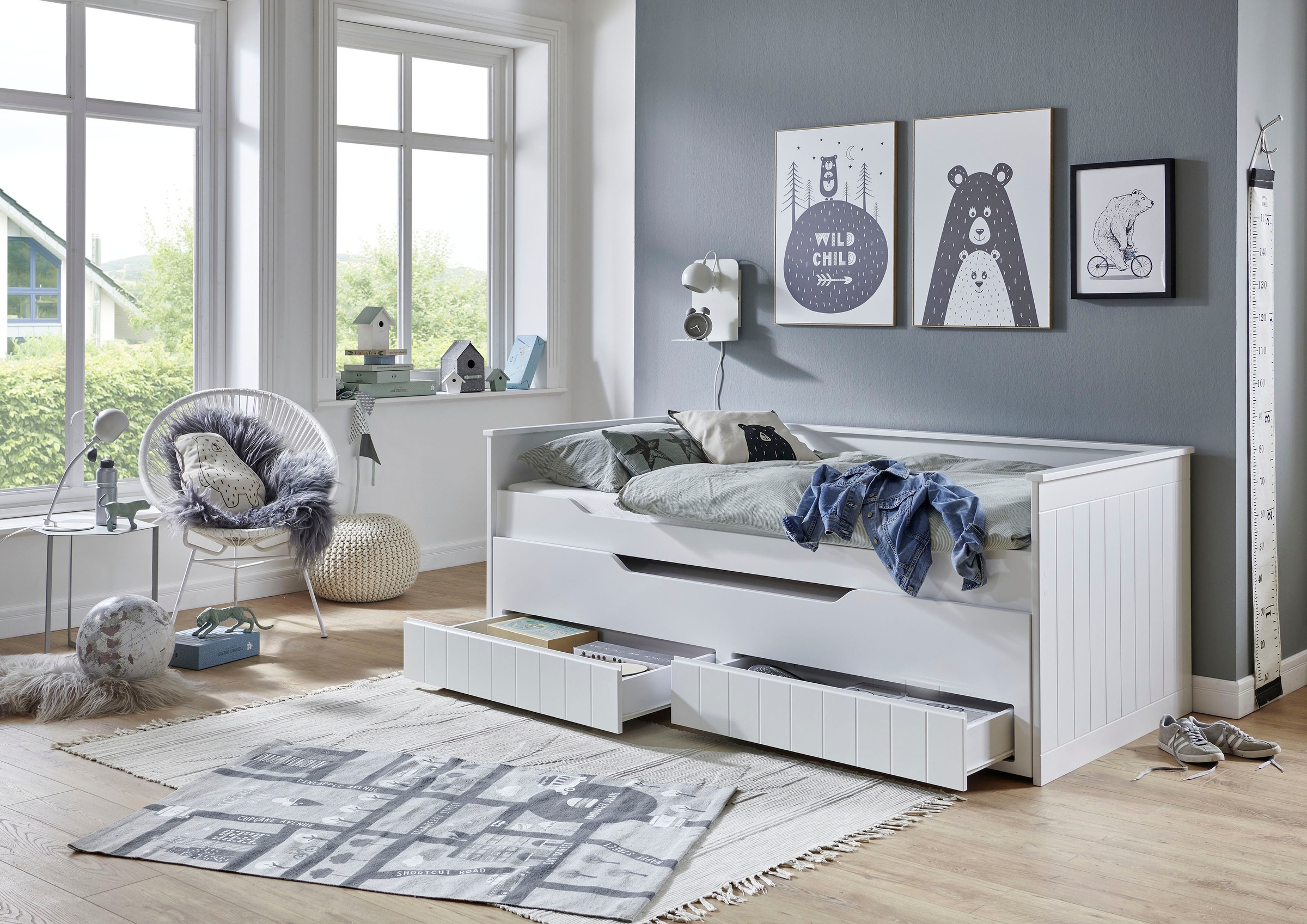 Relita Funktionsbett »Ronny«, mit 2 Liegeflächen, inkl. Rolllattenrost und 2 Schubladen