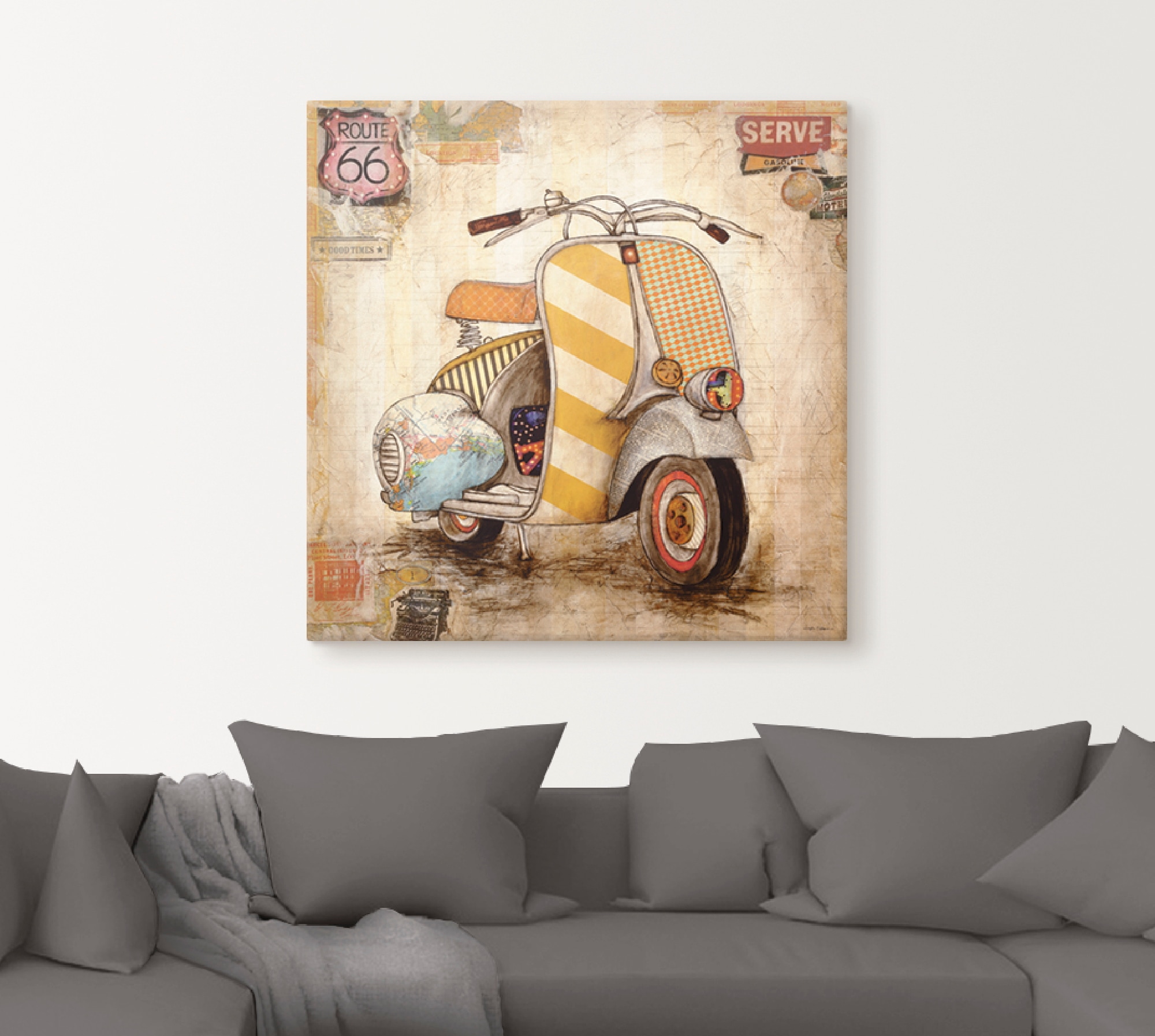 Artland Leinwandbild »Drum herum I«, Motorräder & Roller, (1 St.), auf Keilrahmen gespannt