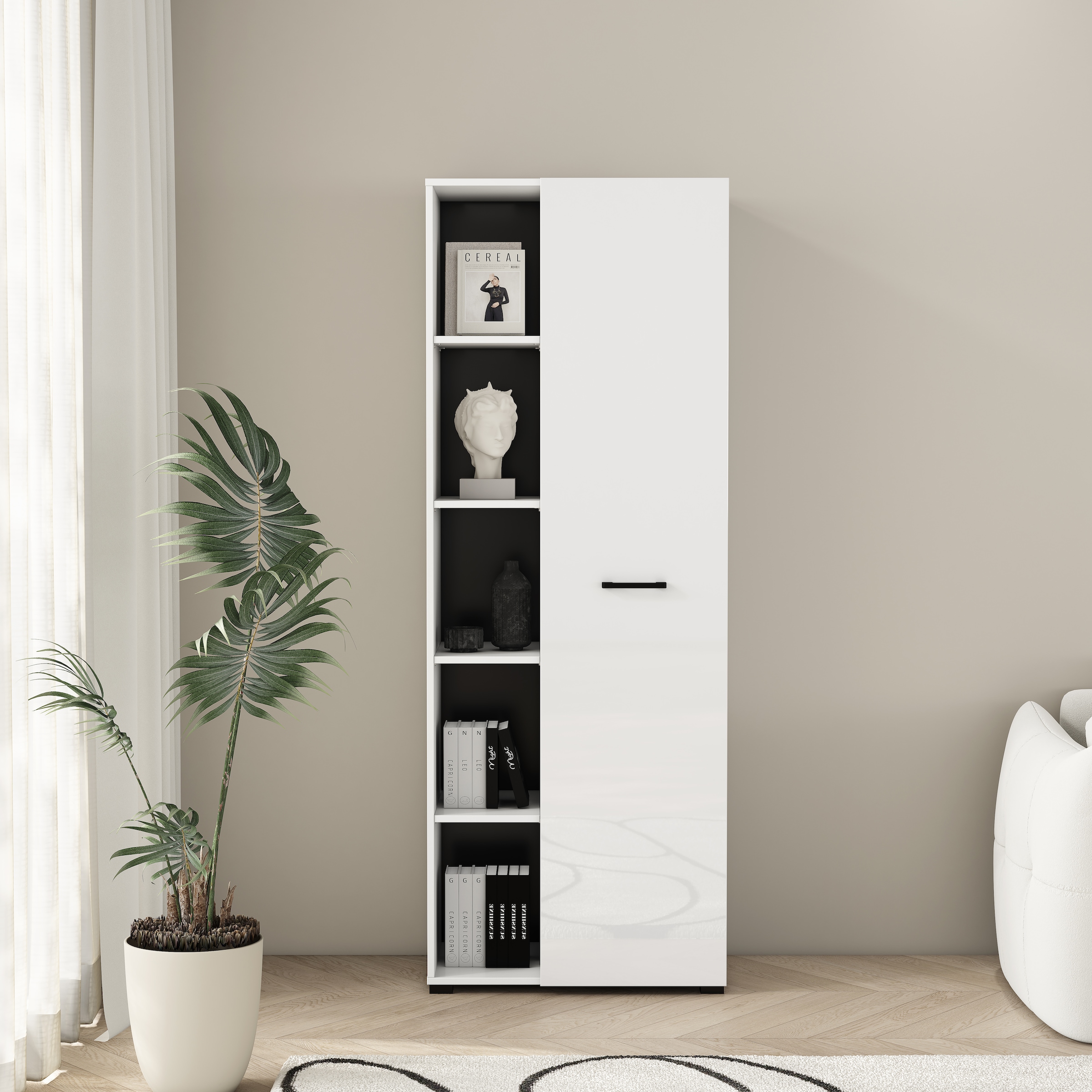 OTTO home Aktenschrank »Moid, moderner Mehrzweckschrank,« Maße: 64,5x41,5x175 cm, 5 Fächer mit viel Stauraum