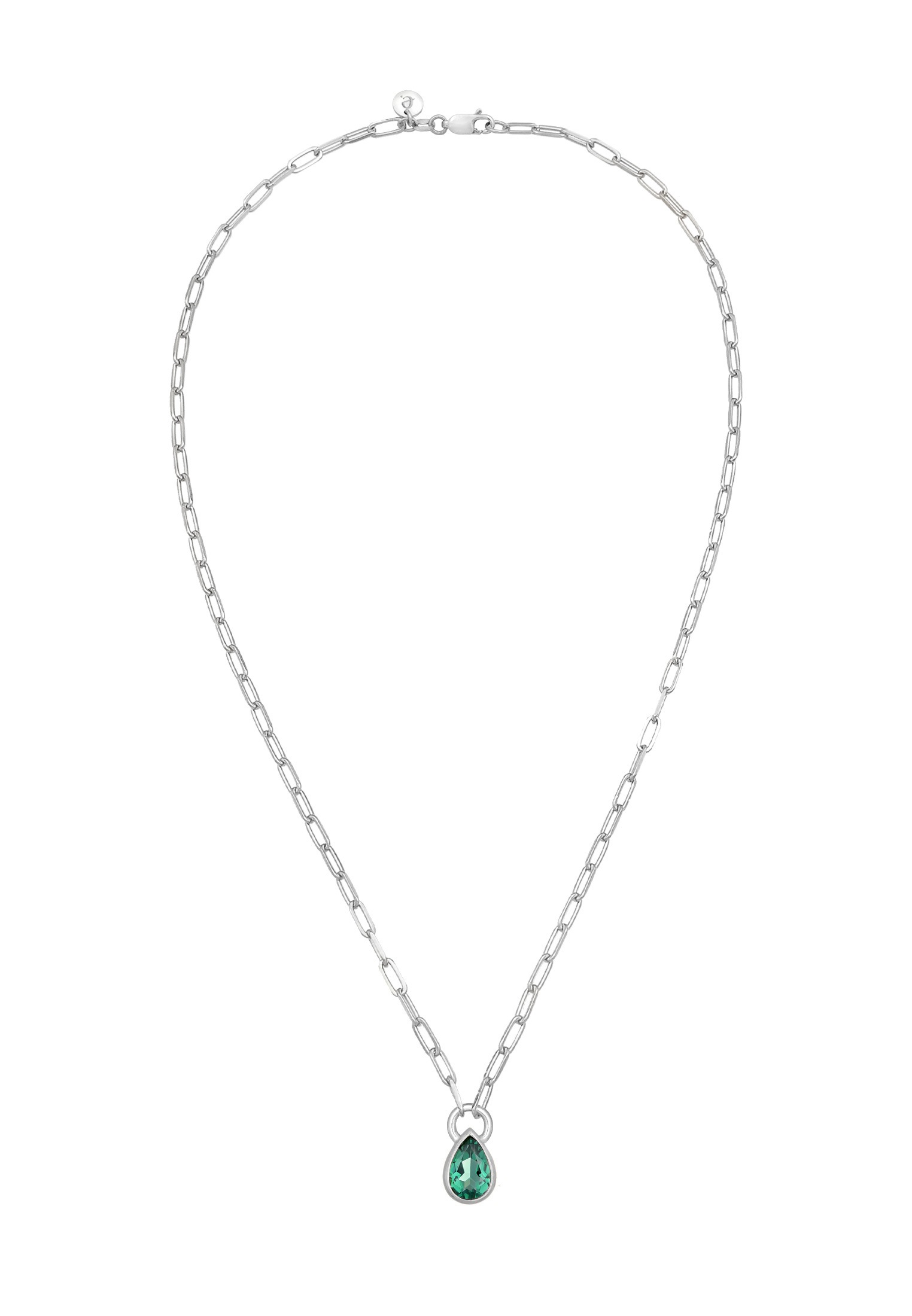 Elli Premium Silberkette »Halskette Quarz Tropfen Chain Optik 925 Silber rhodiniert«