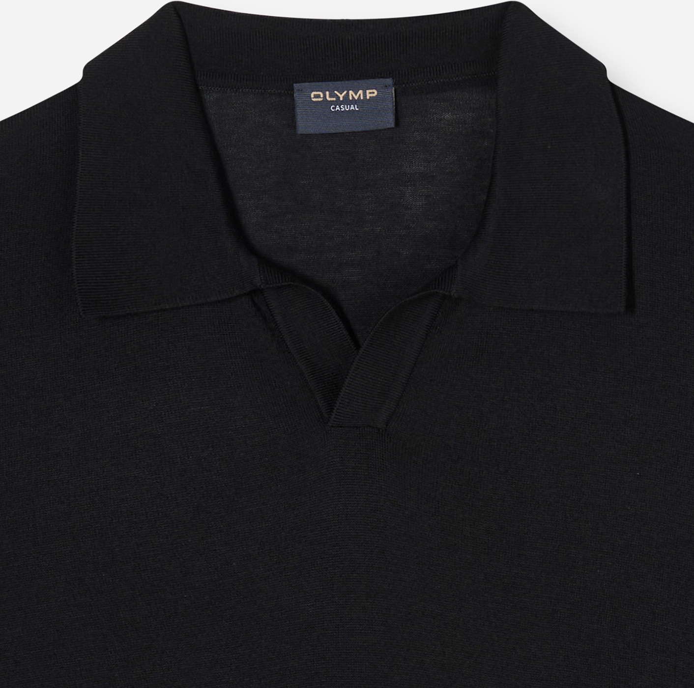 OLYMP Poloshirt »Strick Casual« mit geripptem Kragen, unifarben