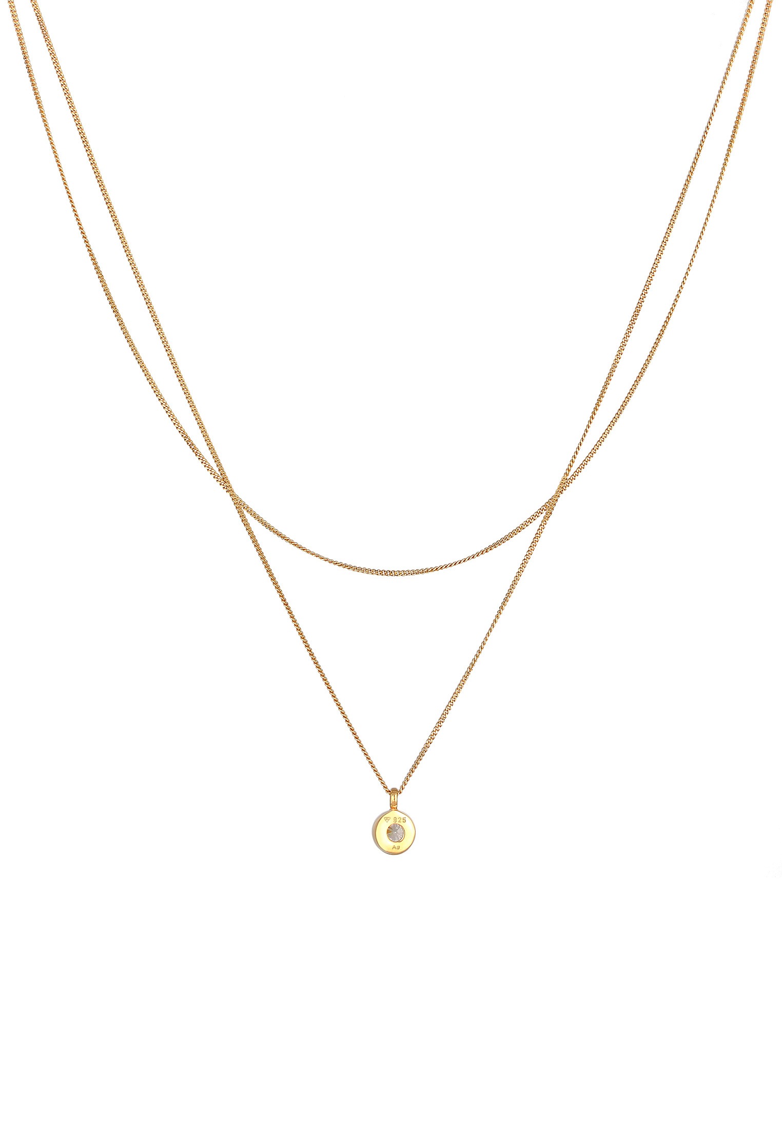 Elli Silberkette »Halskette 2-lagig Layer Zirkonia Solitär 925 Silber«