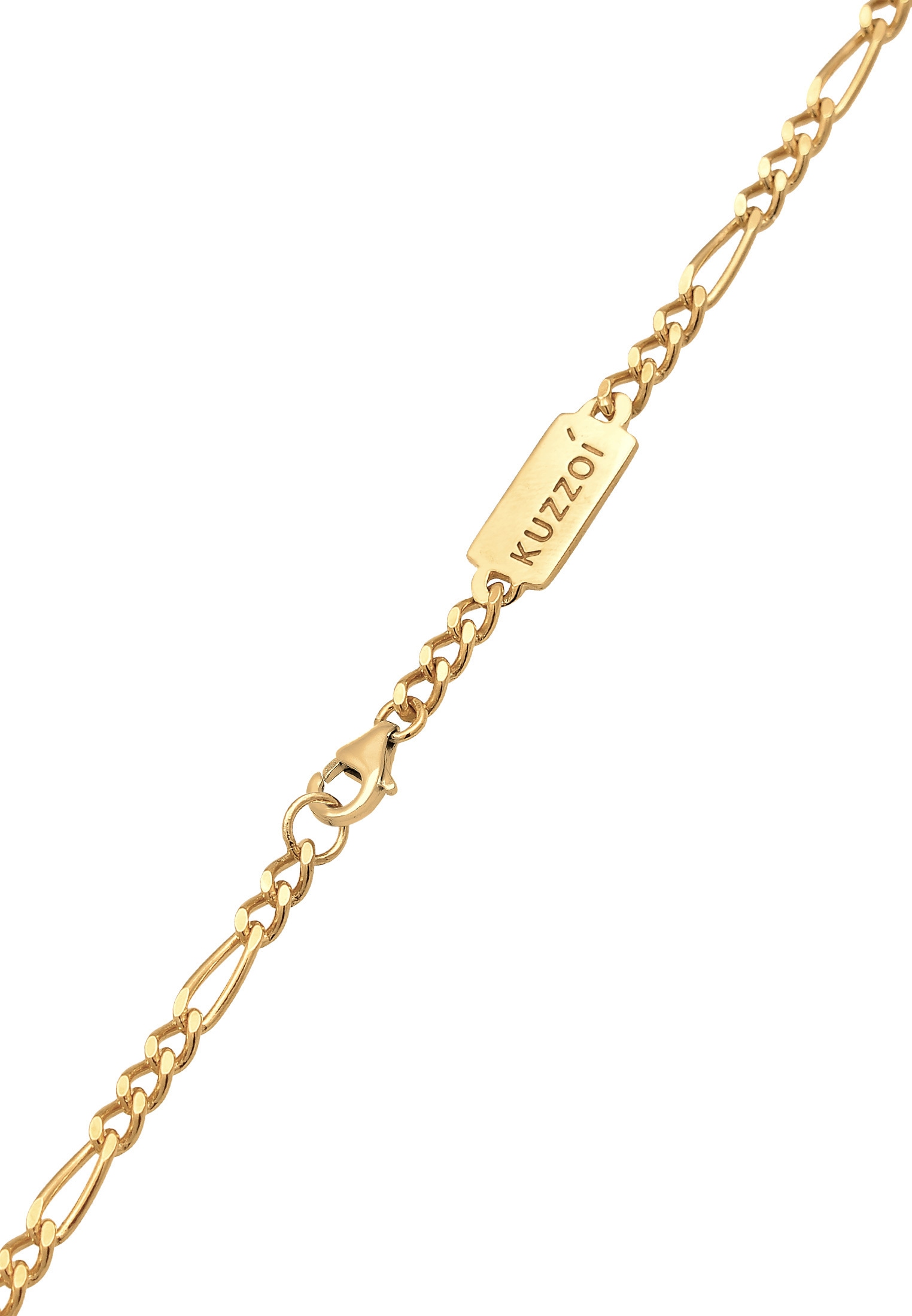 Kuzzoi Lange Kette »Halskette Herren Figarokette Kreuz 925 Silber«