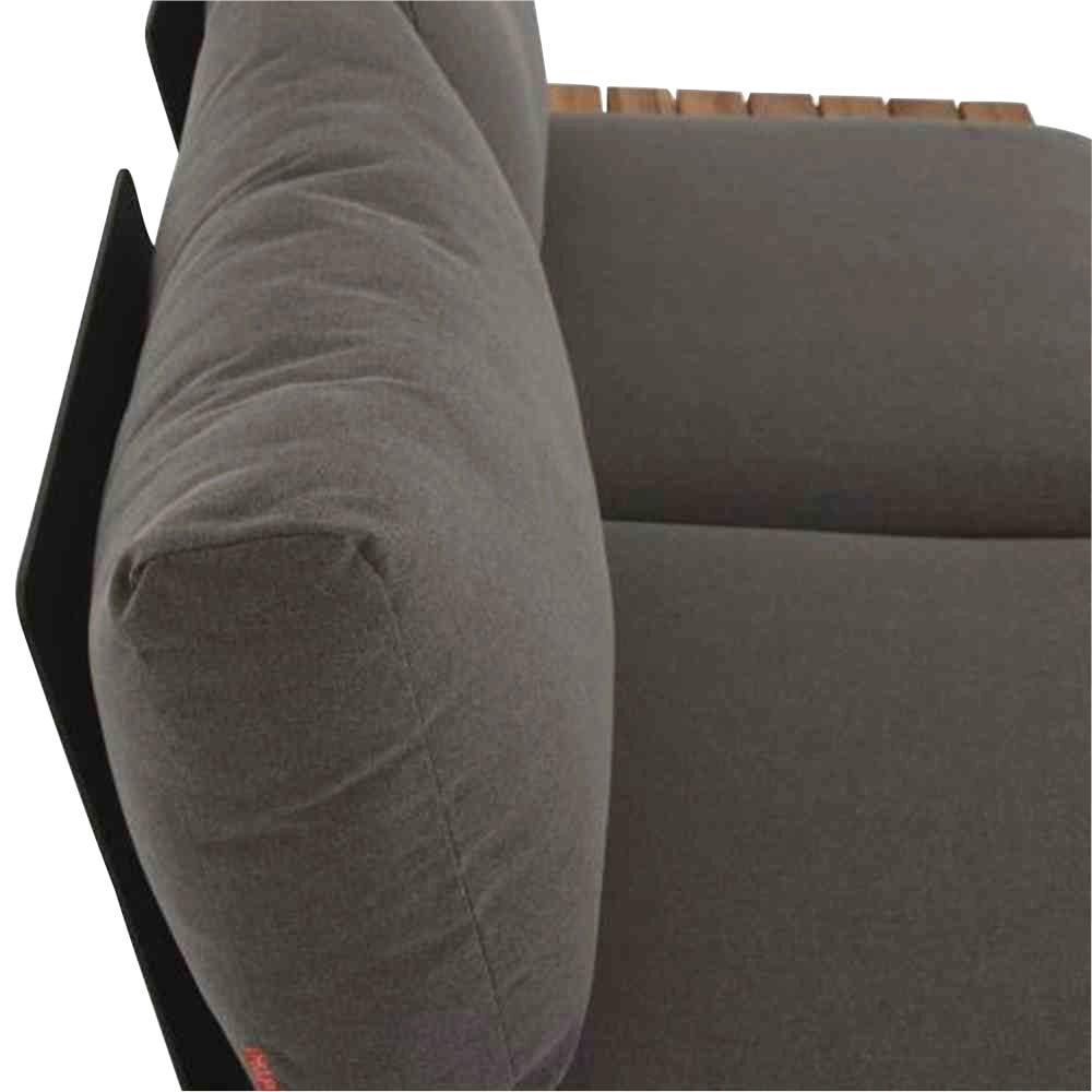 Siena Garden Loungesofa »Alvida« Aluminium, Teakholz, inkl. Sitz- und Rückenkissen grau