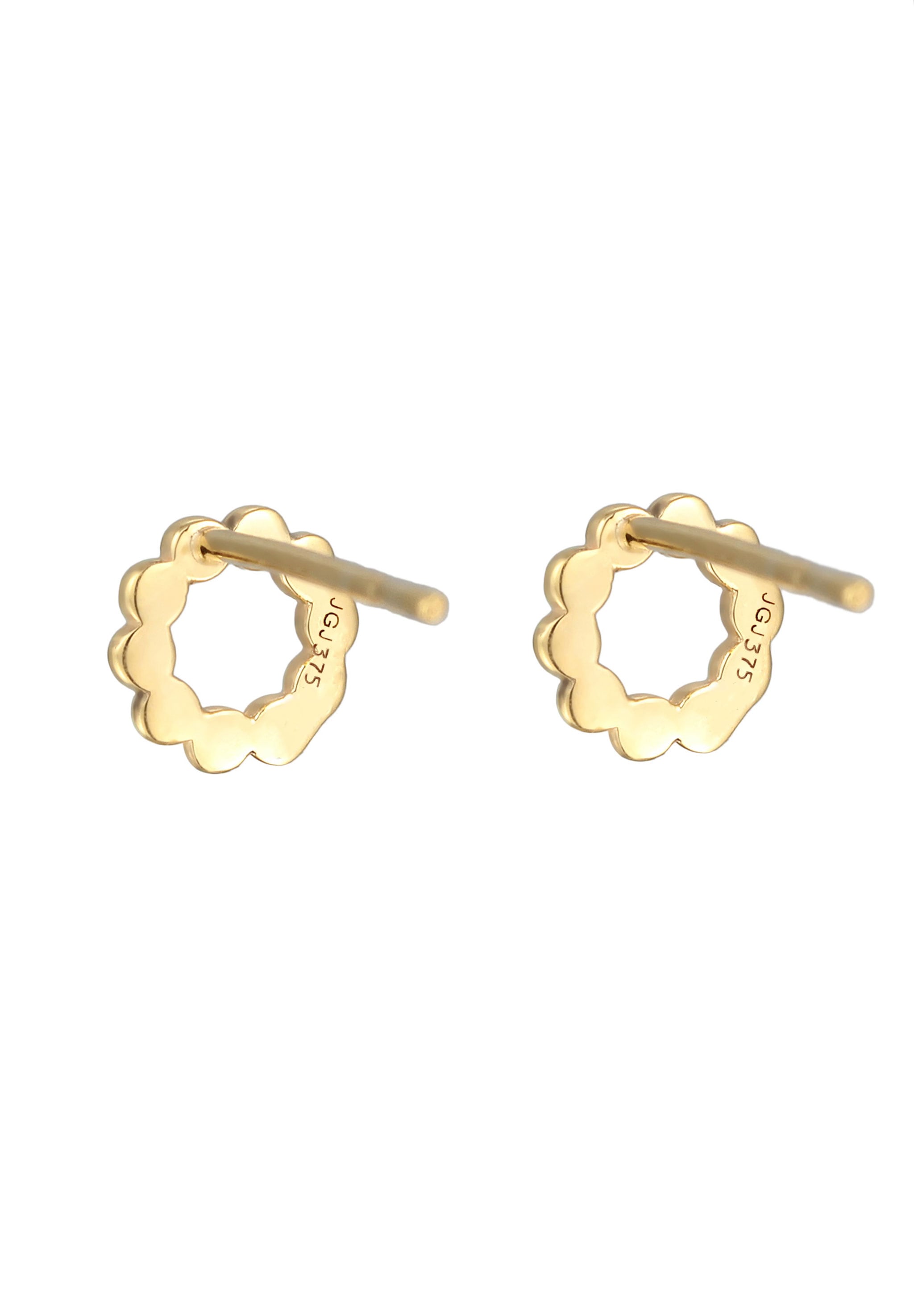 Elli Premium Paar Ohrstecker »Ohrringe Ohrstecker Kreis Kugeloptik 375er Gelbgold«