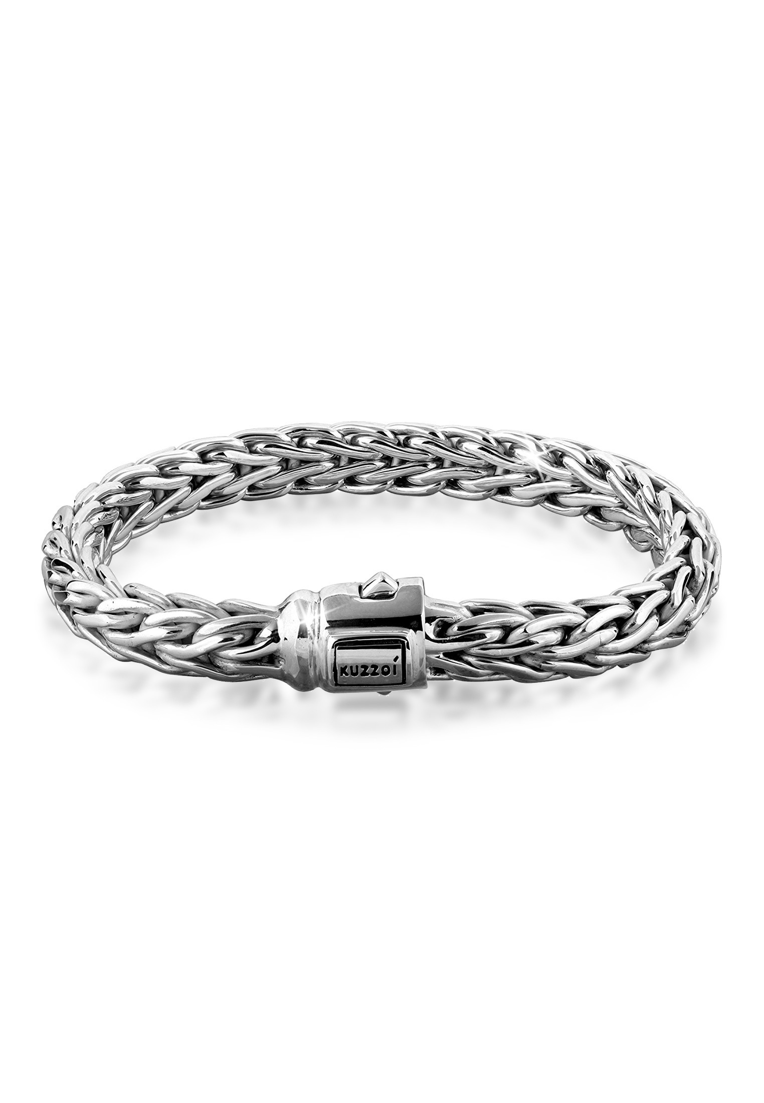 Kuzzoi Armband »Gliederarmband Zopfmuster Unisex 925er Silber«