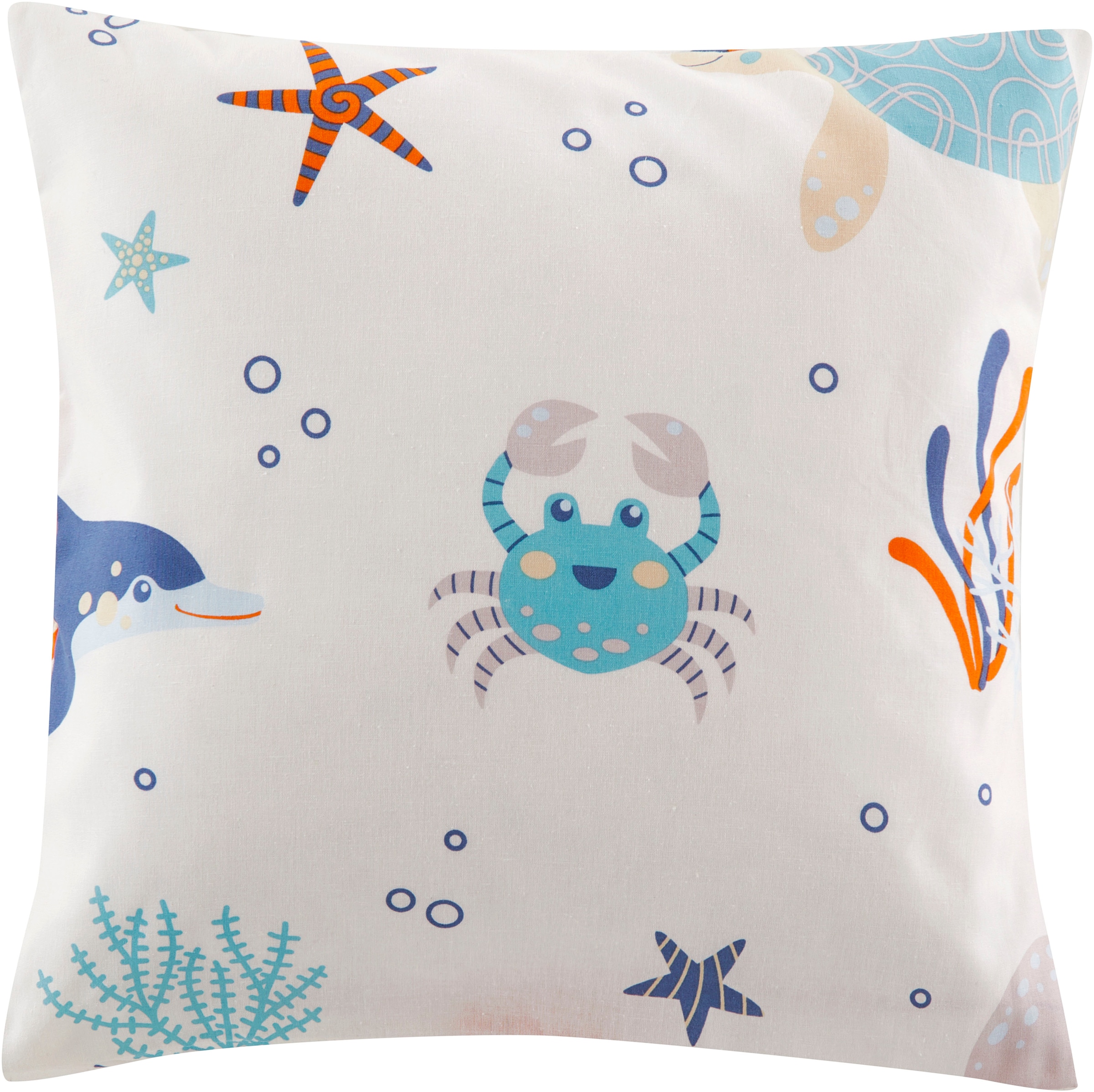 OTTO home Dekokissen »OCEAN« Kissenhülle, 2-er Set, ohne Füllung, Reißverschluß, Motiv: Fische, Wal