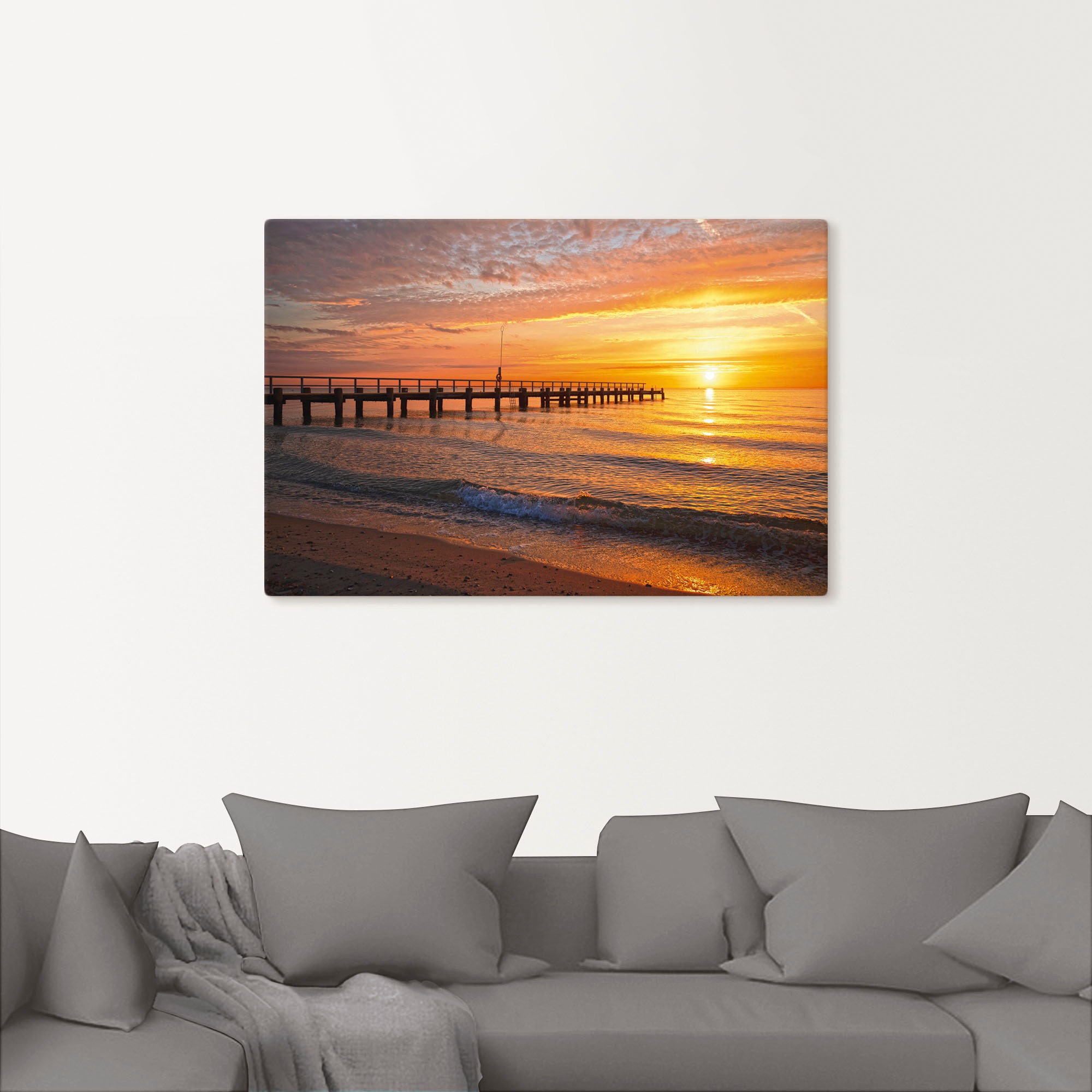 Artland Wandbild »Urlaubsfeeling am Ostseestrand«, Bilder vom Sonnenuntergang & -aufgang (1 Stück), in vielen Größen & Produktarten - Alubild/Outdoorbild, Leinwandbild, Poster, Wandaufkleber/Wandtattoo auch für Badezimmer geeignet