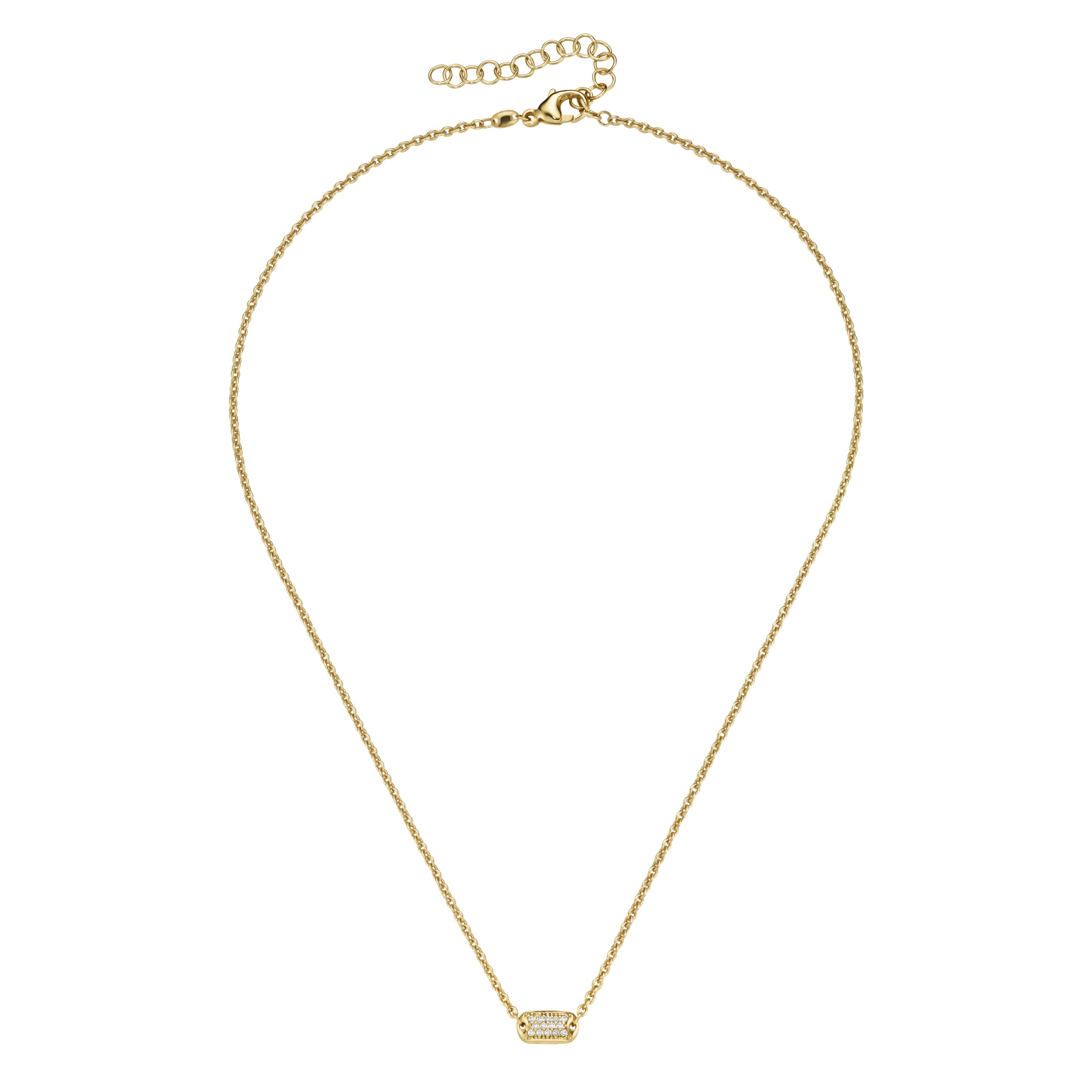 Smart Jewel Collier »Collier Mittelteil rechteckig mit Zirkonia, Silber 925«