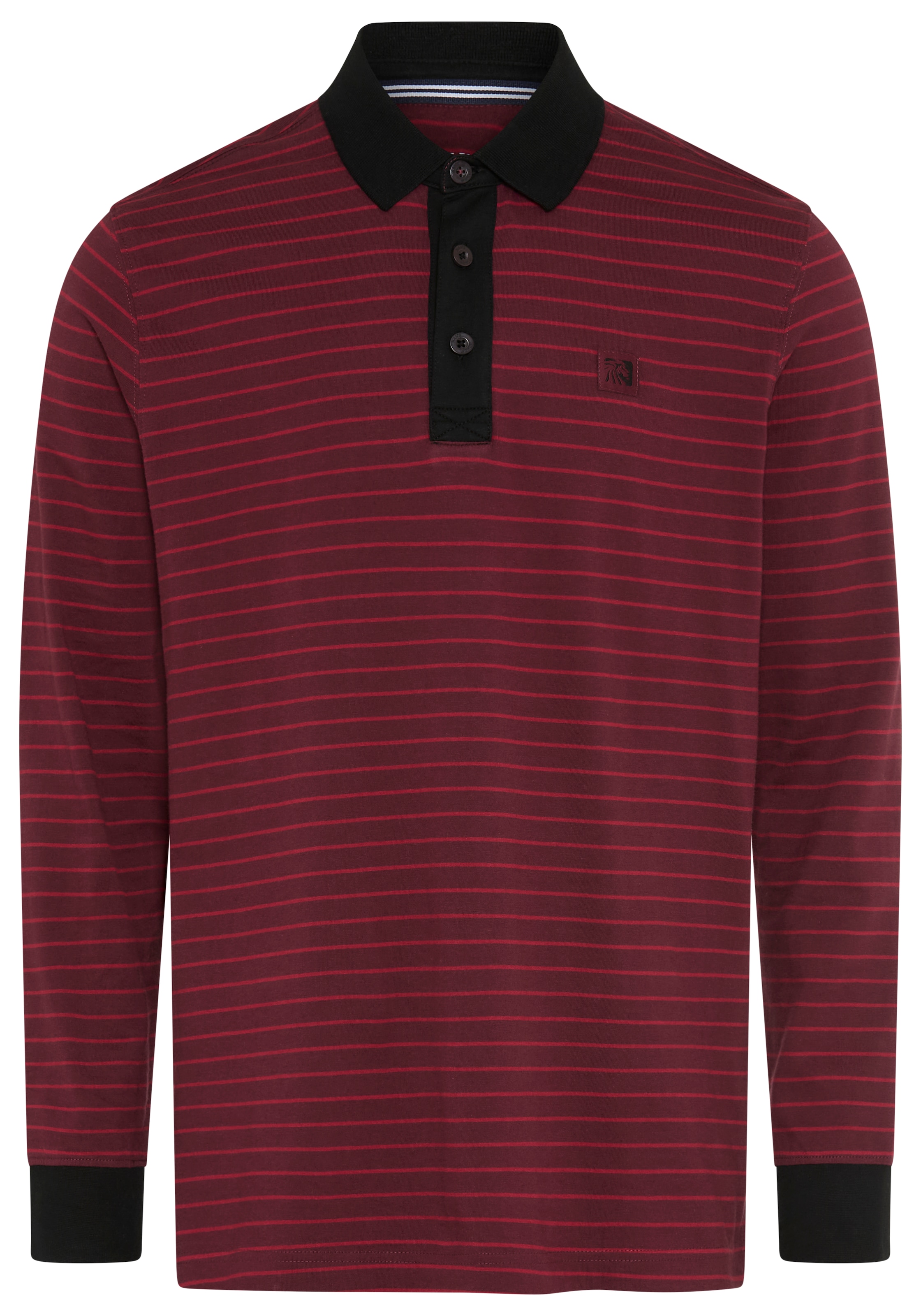 Man's World Poloshirt Normale Passform, mit Langarm, mit Polokragen, geringeltes Design
