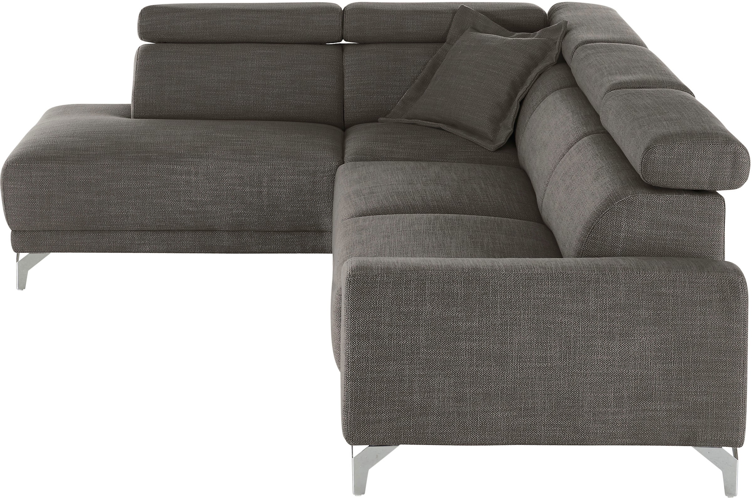 3C Candy Ecksofa »Greve Sofa immer mit manuelle Kopfteilverstellungen, modern, elegant« wahlweise motorischer Sitzvorzug, bequem und zeitlos, L-Form