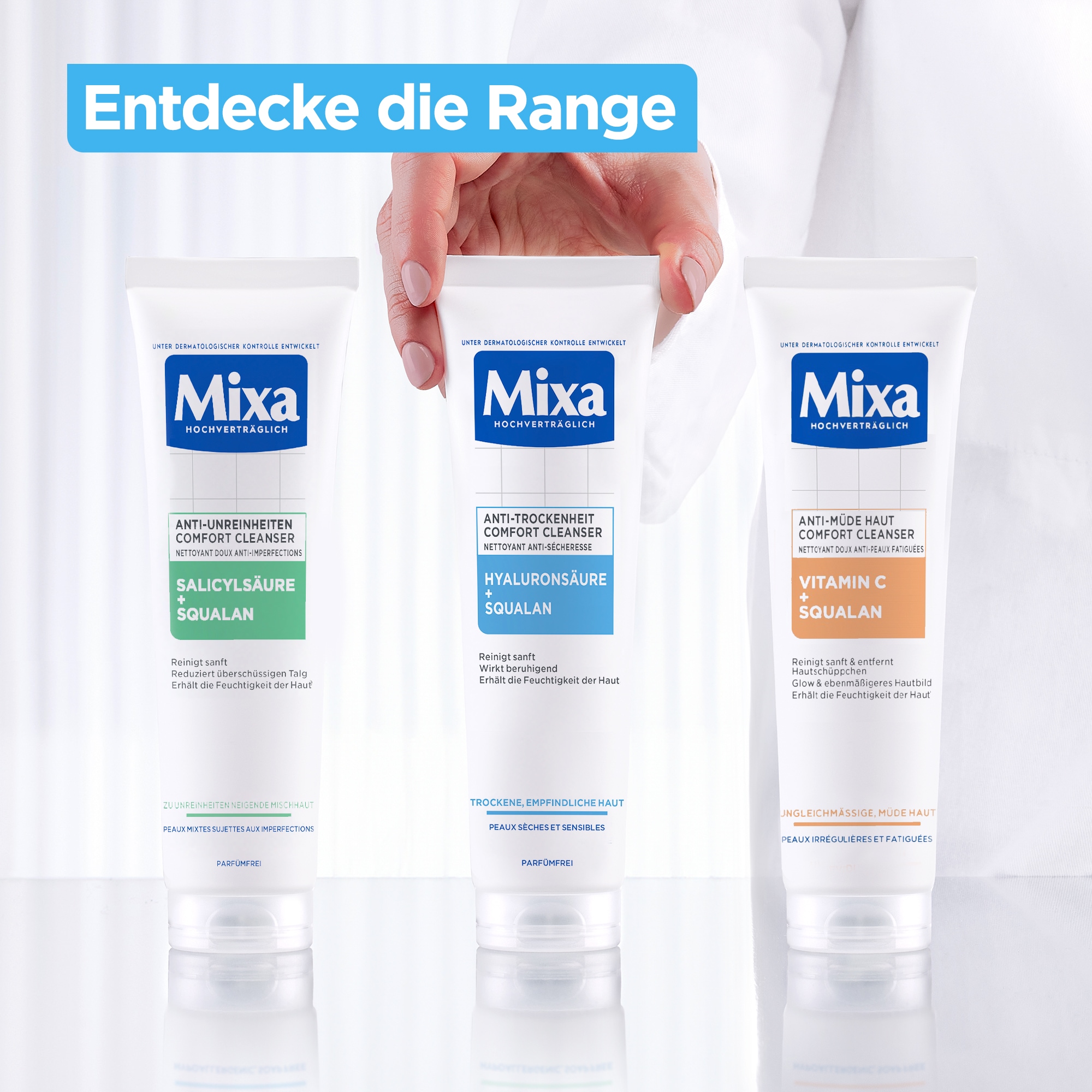 Mixa Gesichts-Reinigungsfluid »Mixa Anti-Trockenheit Comfort Cleanser«, mit hoher Wirkungskraft