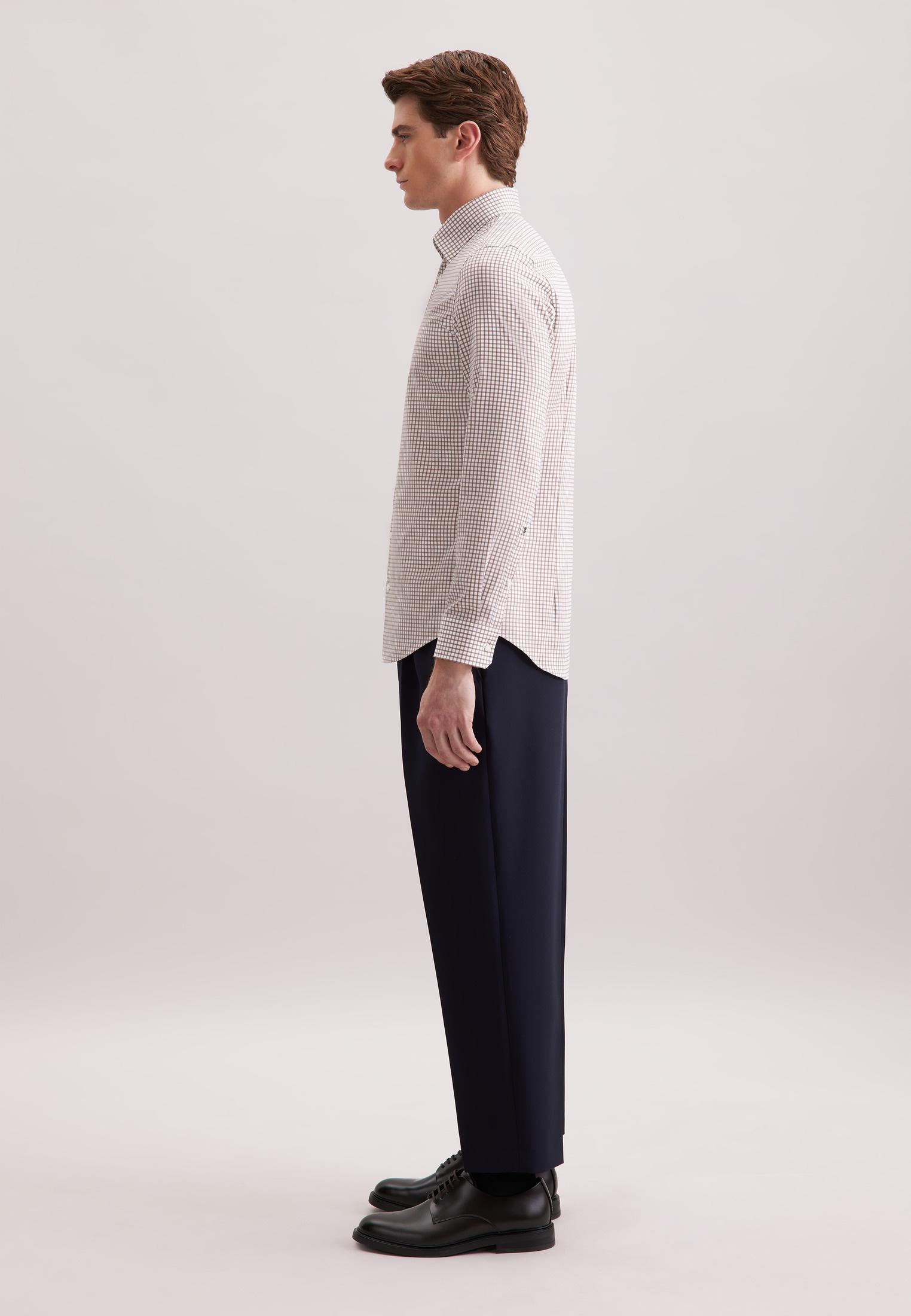 seidensticker Businesshemd »Schwarze Rose«, Shaped 1/1 Covered-Button-Down-Kragen Karo