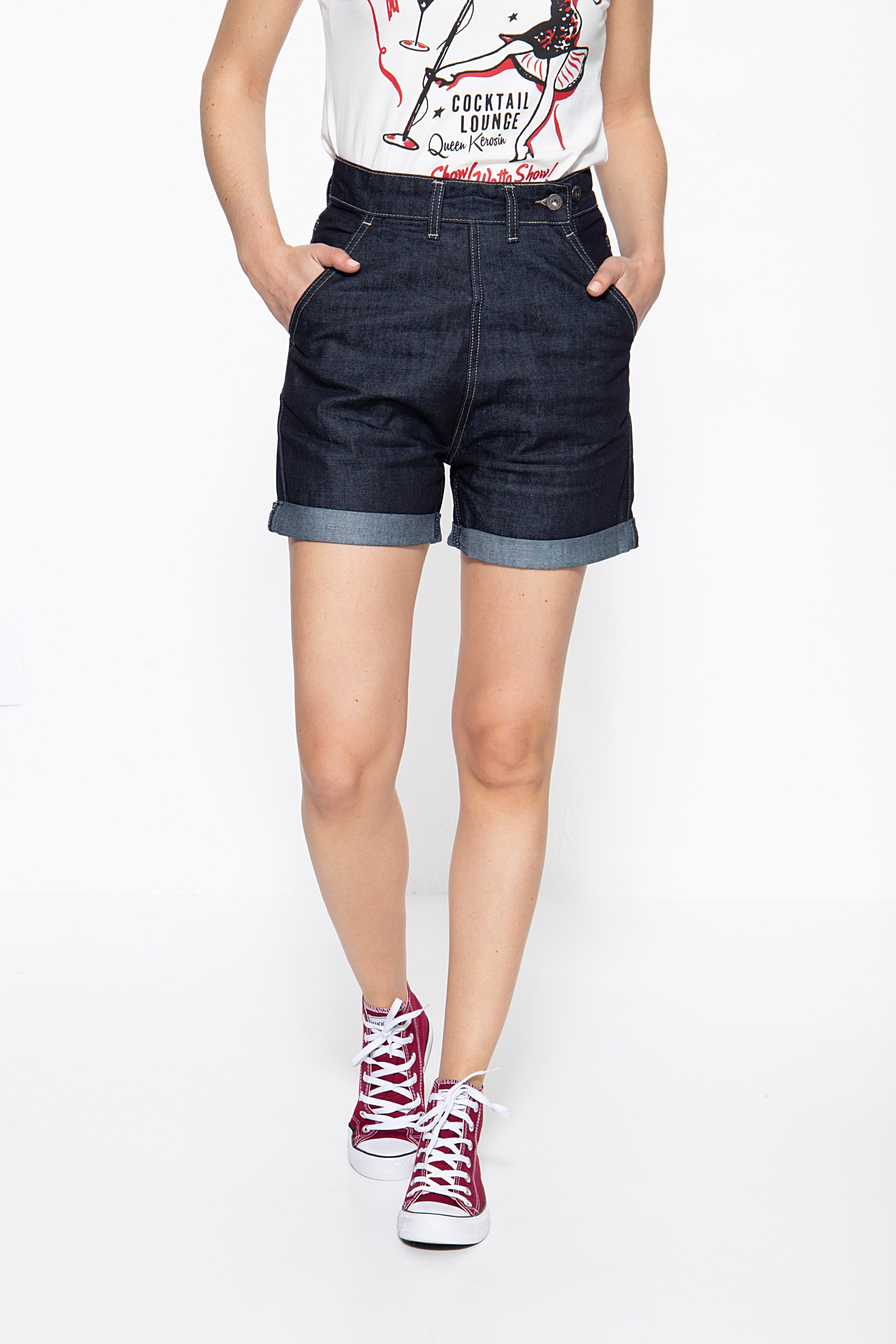 QueenKerosin Shorts, mit verstecktem Verschluss